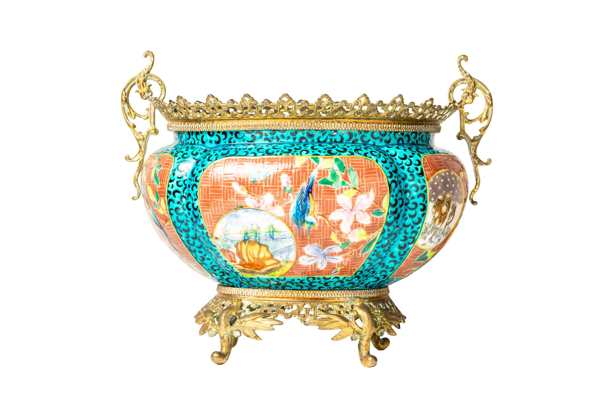 Jules Vieillard & Co, Bordeaux, Turquoise Jardienere, France, 1895 For Sale 5