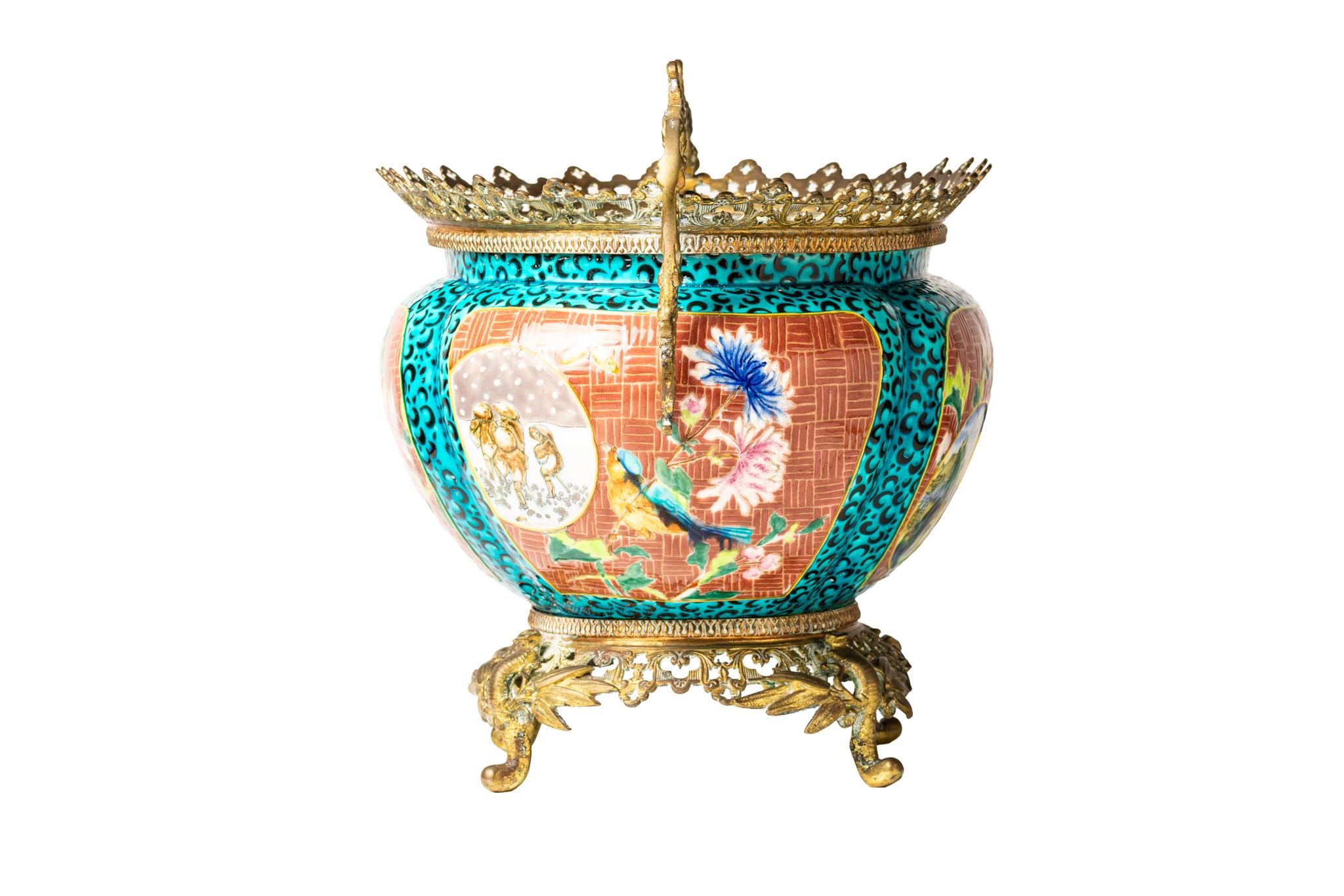 Jules Vieillard & Co, Bordeaux, Turquoise Jardienere, France, 1895 For Sale 6