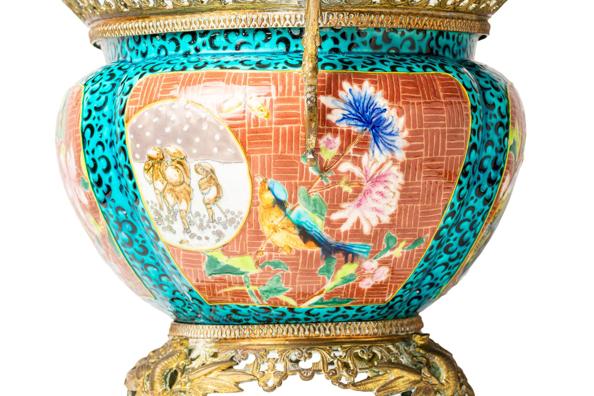 Jules Vieillard & Co, Bordeaux, Turquoise Jardienere, France, 1895 For Sale 7