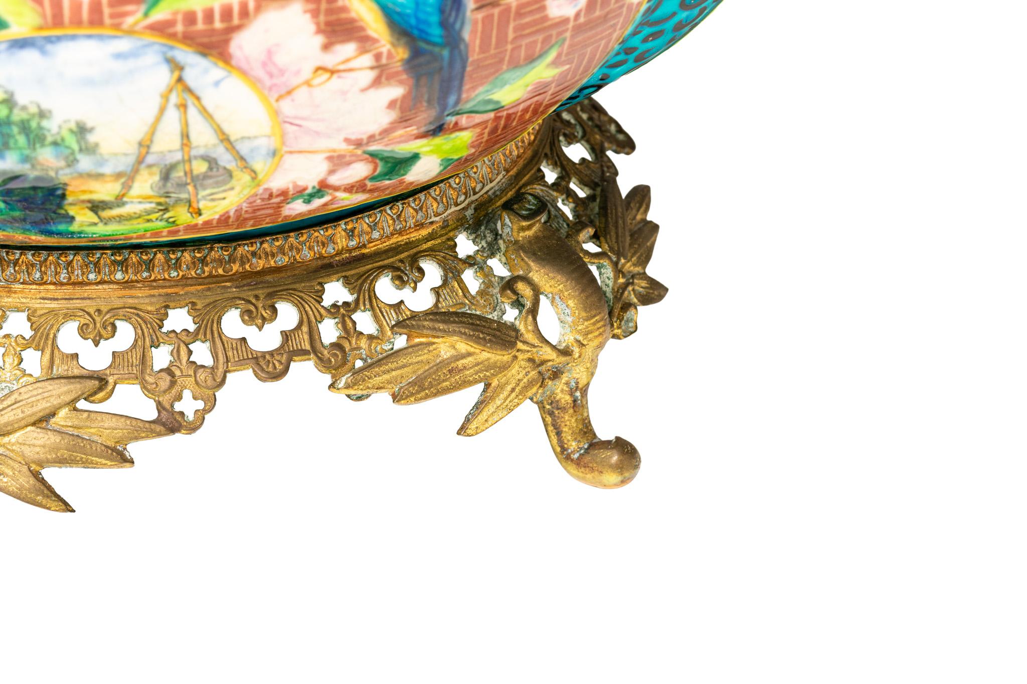 Women's or Men's Jules Vieillard & Co, Bordeaux, Turquoise Jardienere, France, 1895 For Sale