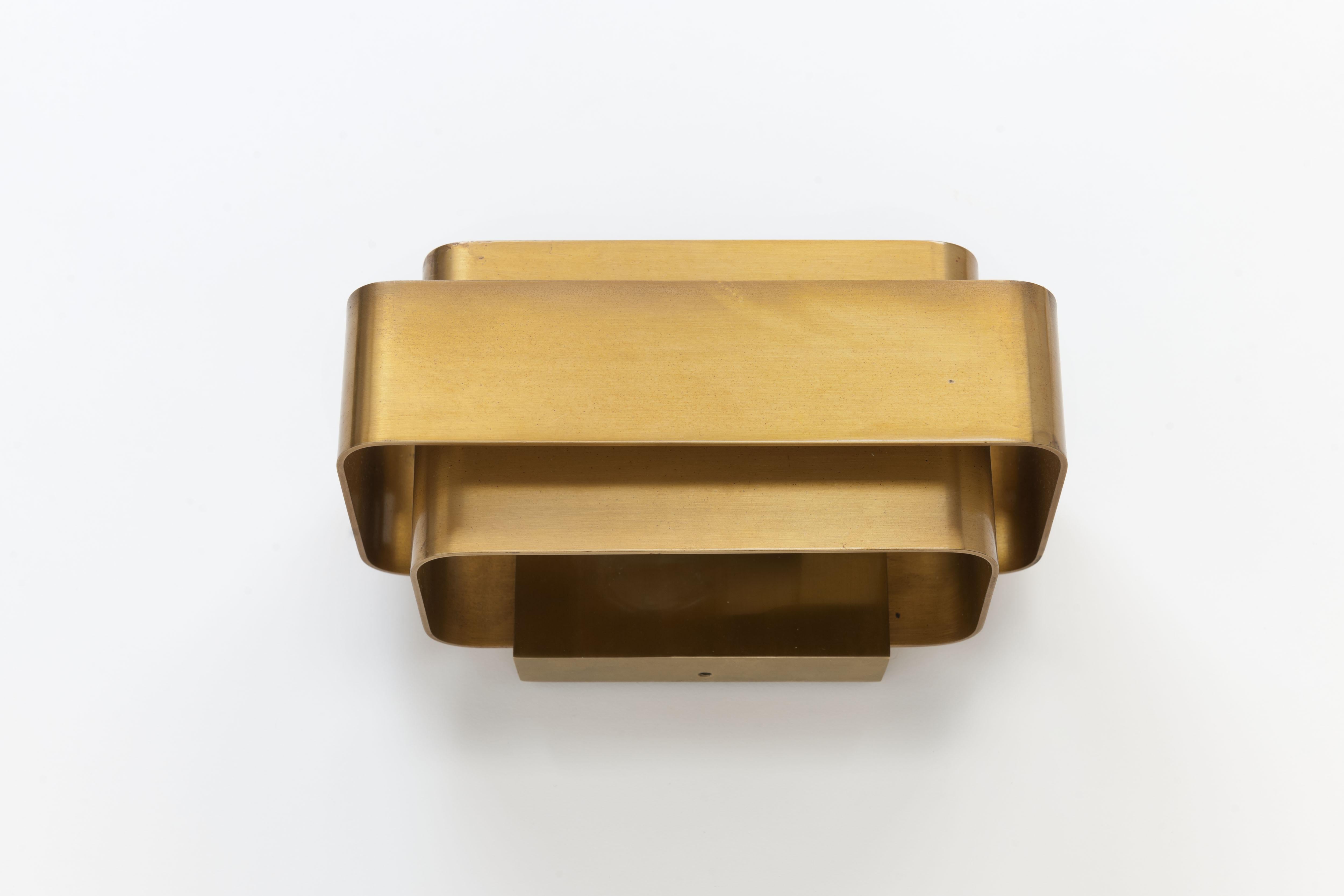 Mid-20th Century Jules Wabbes Brass 'Small Wall Lamp' by General Decoration, 1968