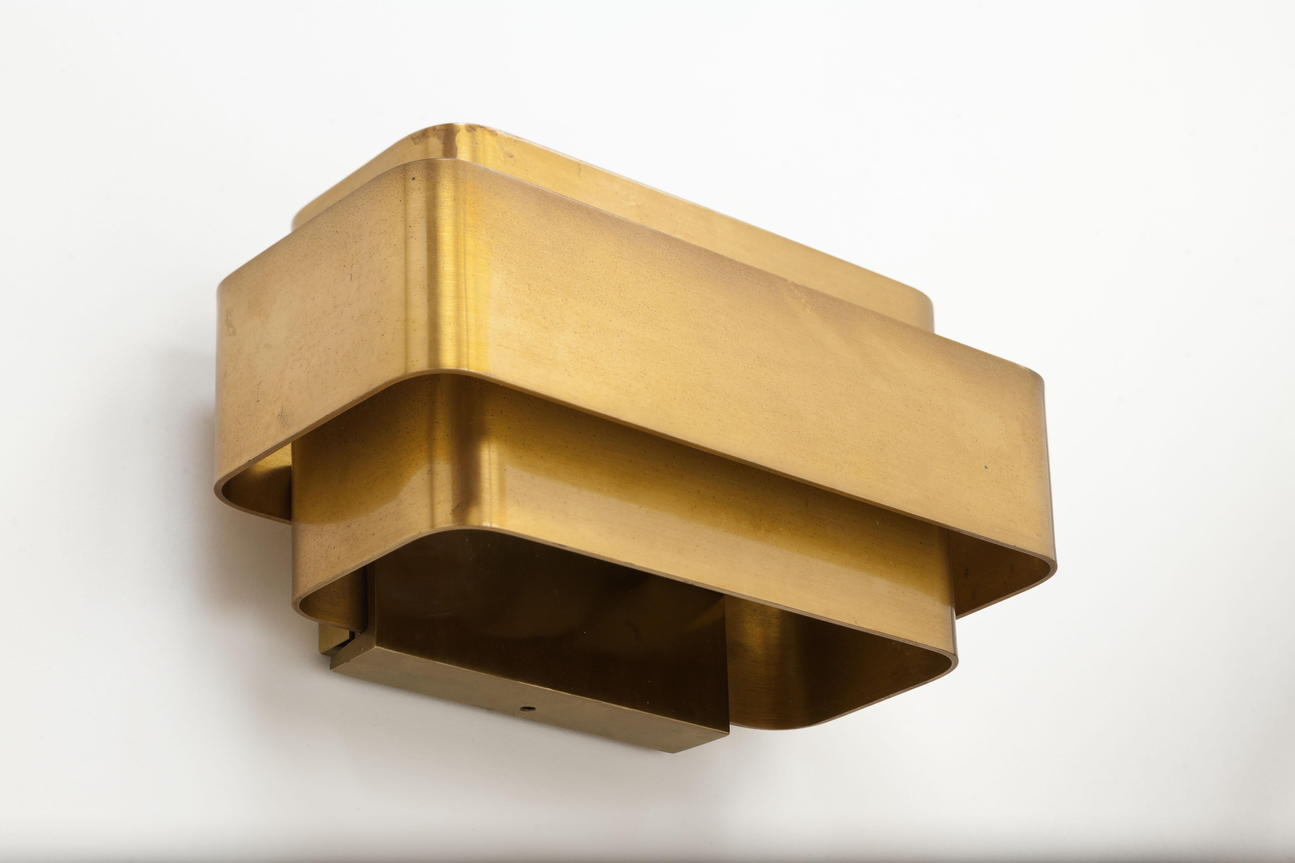 Jules Wabbes Brass 'Small Wall Lamp' by General Decoration, 1968 2