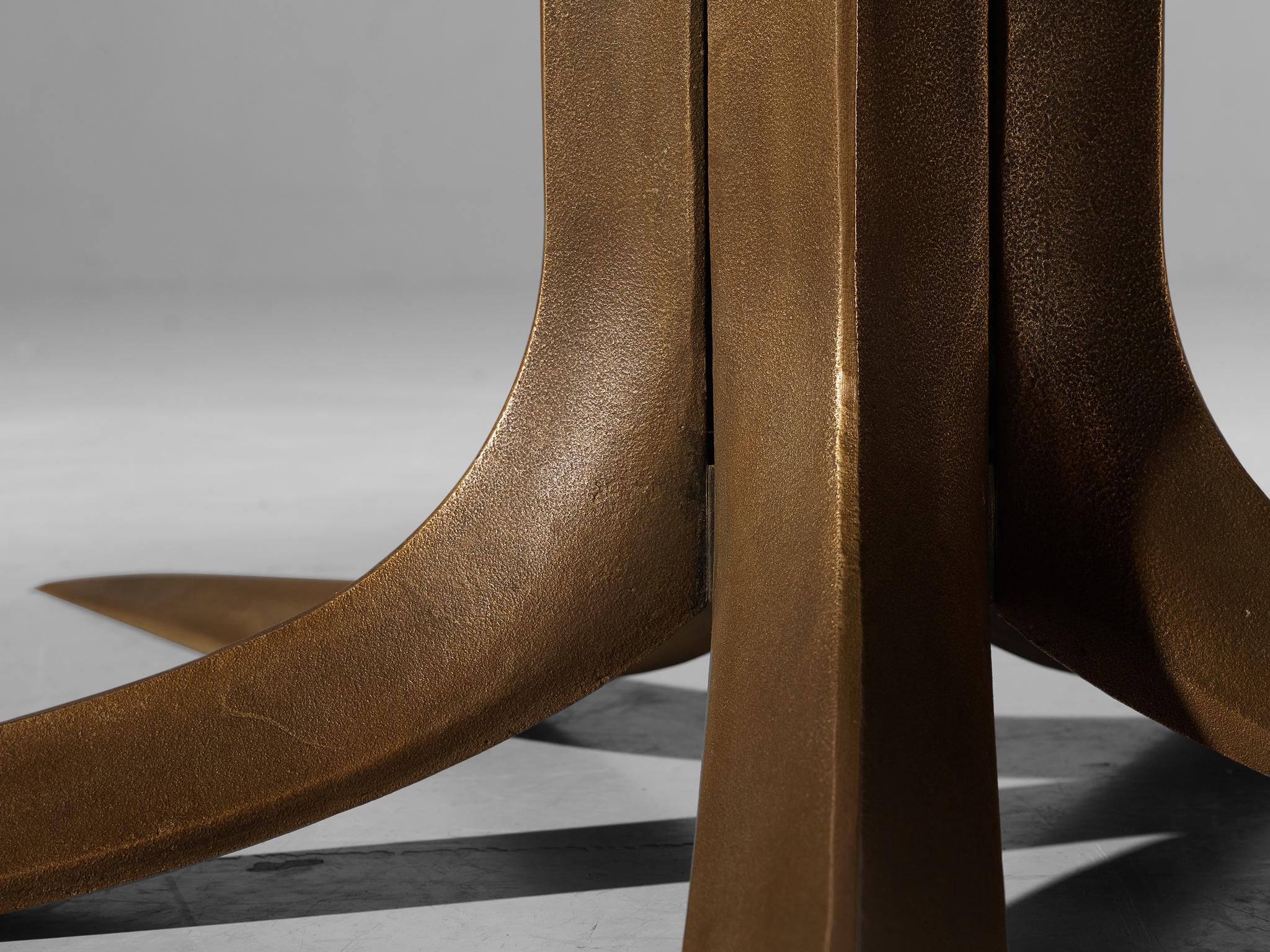 Jules Wabbes Center Table in Wengé and Bronze  4