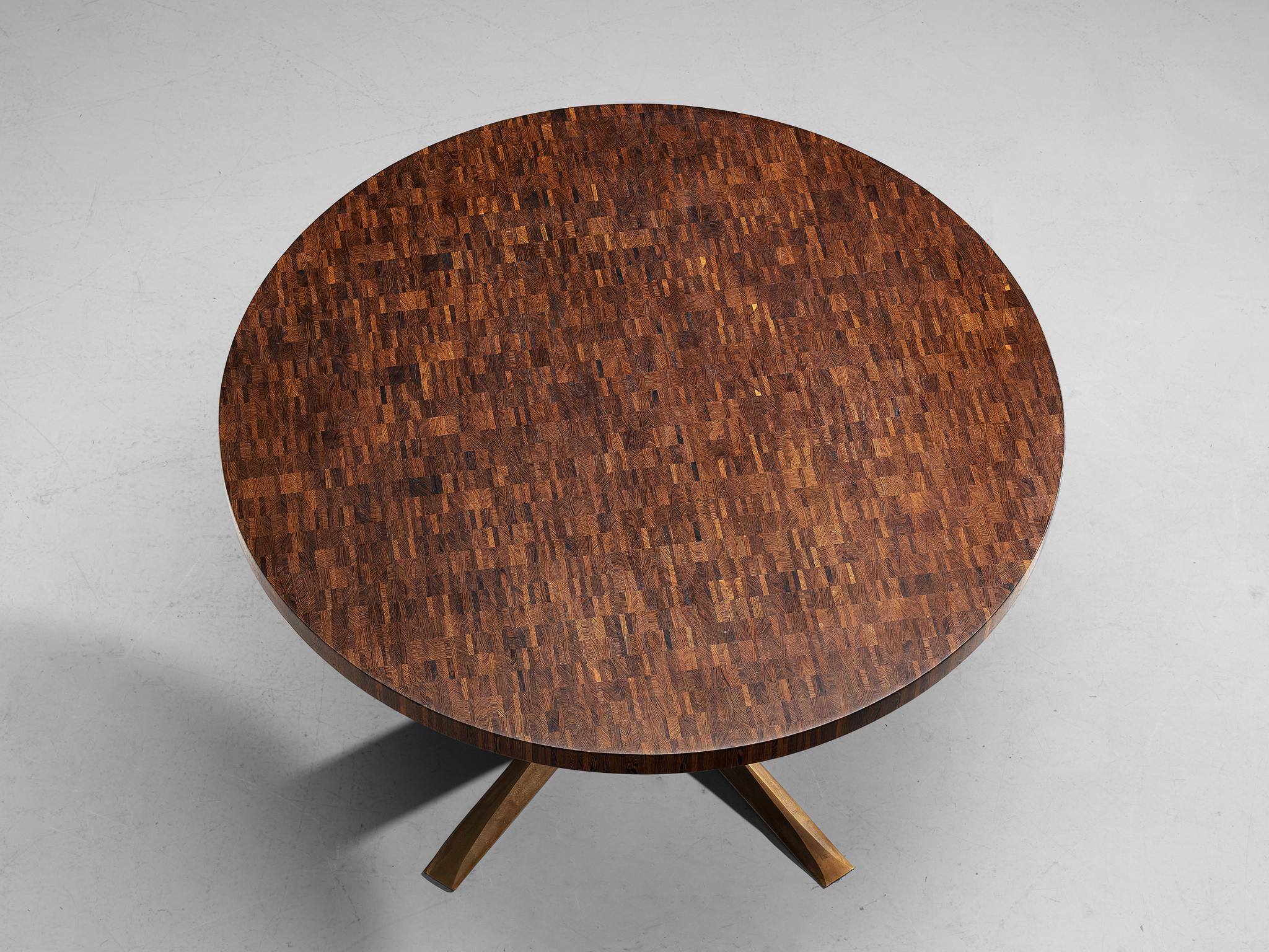 Jules Wabbes Center Table in Wengé and Bronze  3