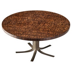 Jules Wabbes Center Table with Tulip Base in Wengé and Bronze