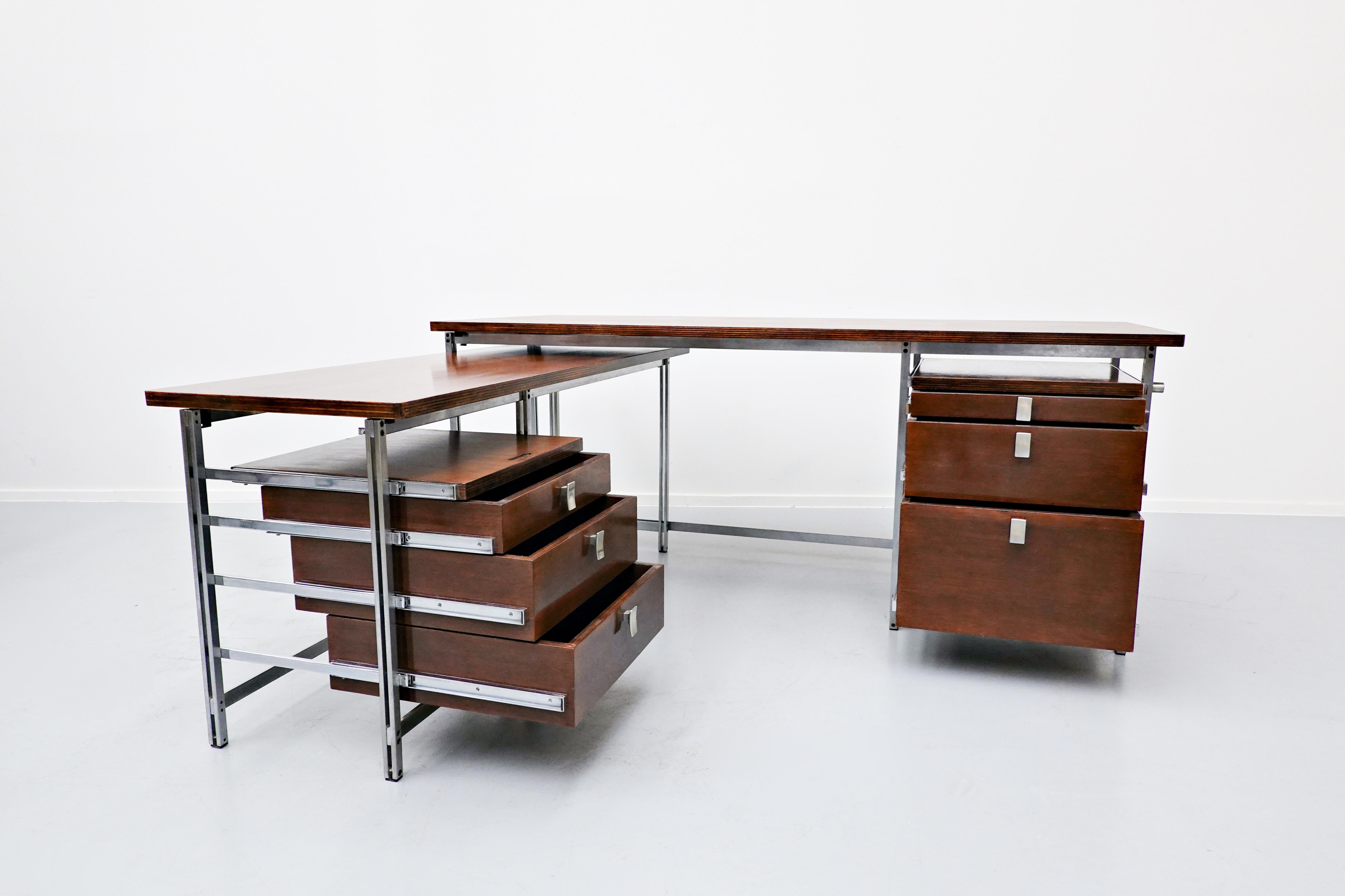 Mid-20th Century Jules Wabbes Desk, Belgium, 1960s