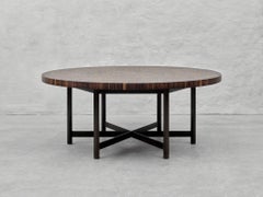 Jules Wabbes Dining Table, Wenge Top, Hexagonal Base, Belgium, 1960s