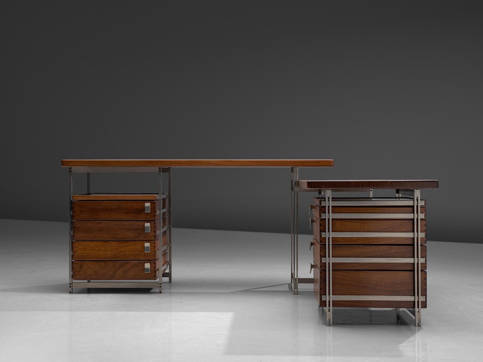 Mid-Century Modern Important Jules Wabbes Corner Desk Made For The Foncolin Building Brussels