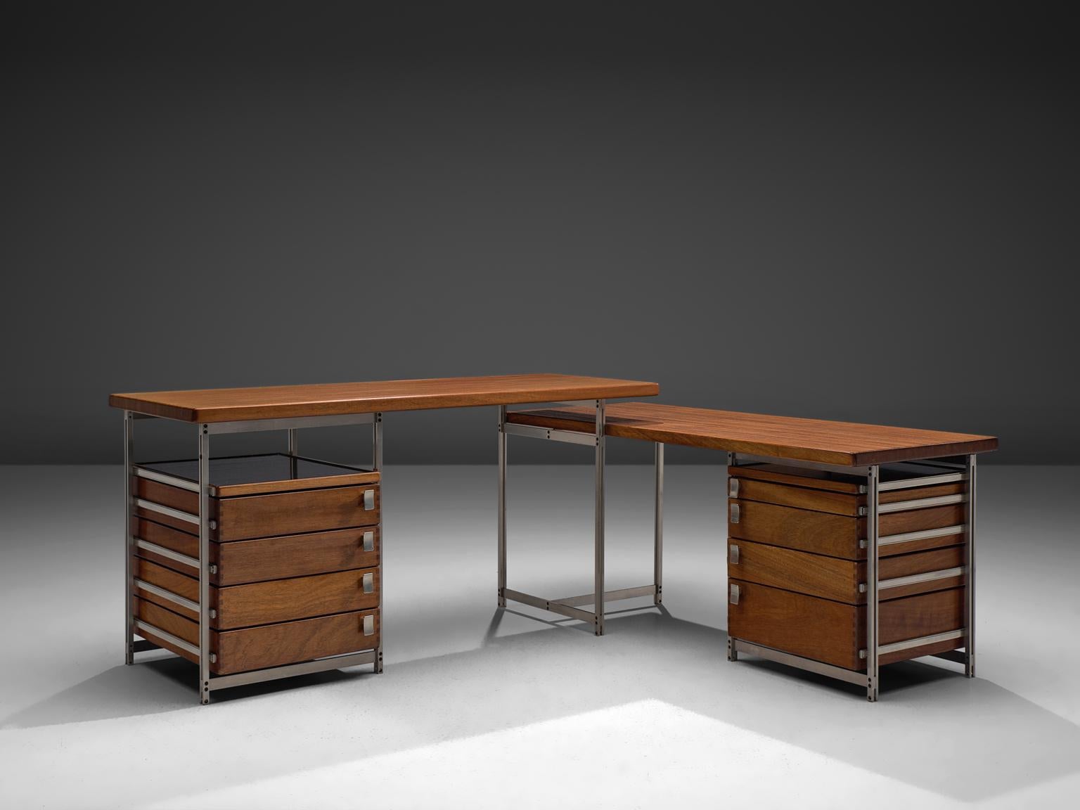 Important Jules Wabbes Corner Desk Made For The Foncolin Building Brussels In Excellent Condition In Waalwijk, NL