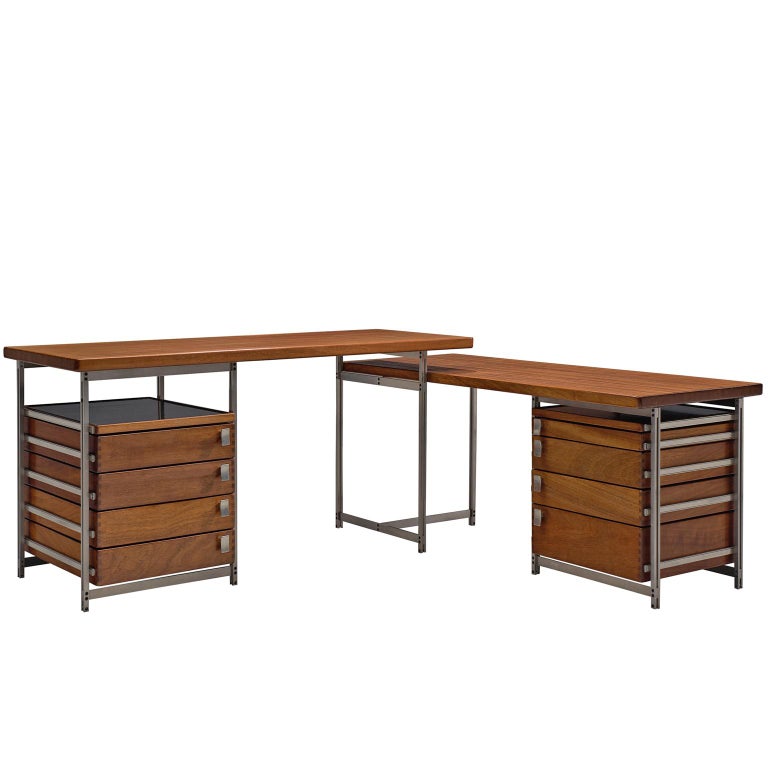 Important Jules Wabbes Corner Desk Made For The Foncolin Building