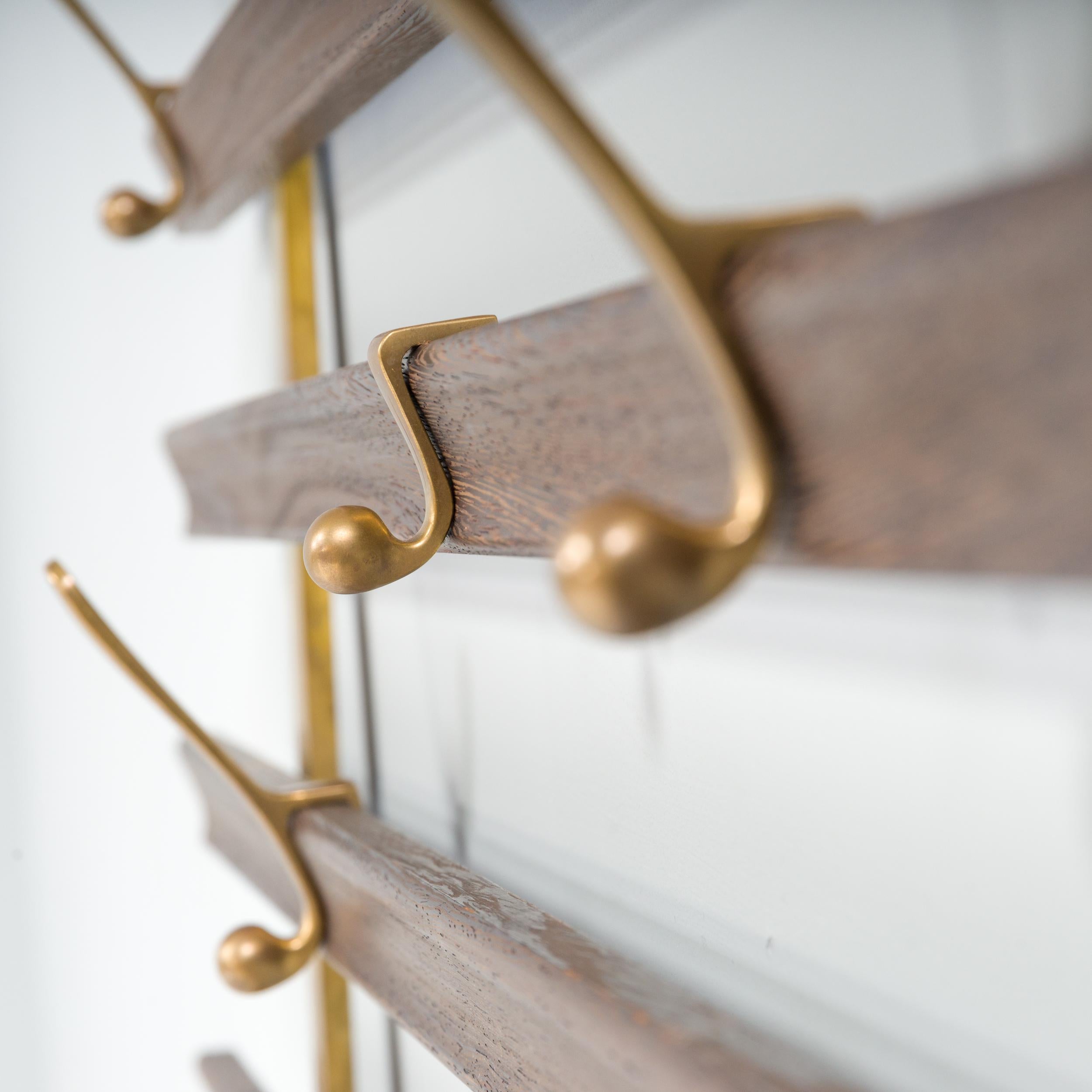 Jules Wabbes for Bulo Horizon Wenge Wood and Brass Coat Rack, 1950s In Good Condition In London, GB