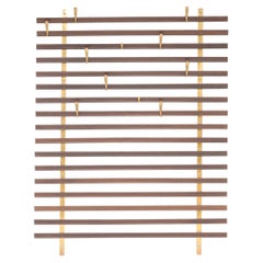 Porte-manteaux en bois de wengé et laiton Jules Wabbes pour Bulo Horizon, années 1950