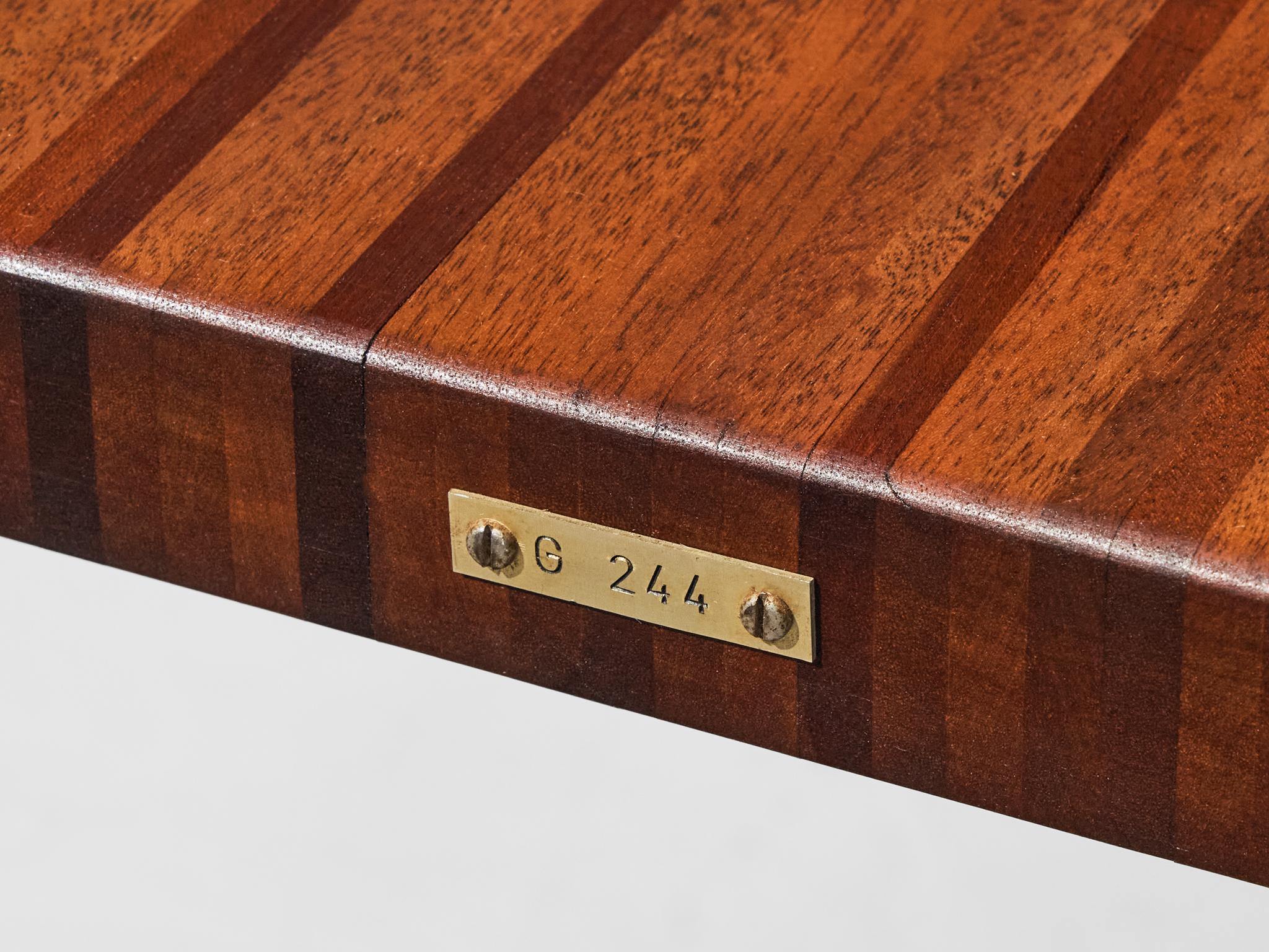 Aluminum Jules Wabbes for Mobilier Universel Console in Mahogany For Sale
