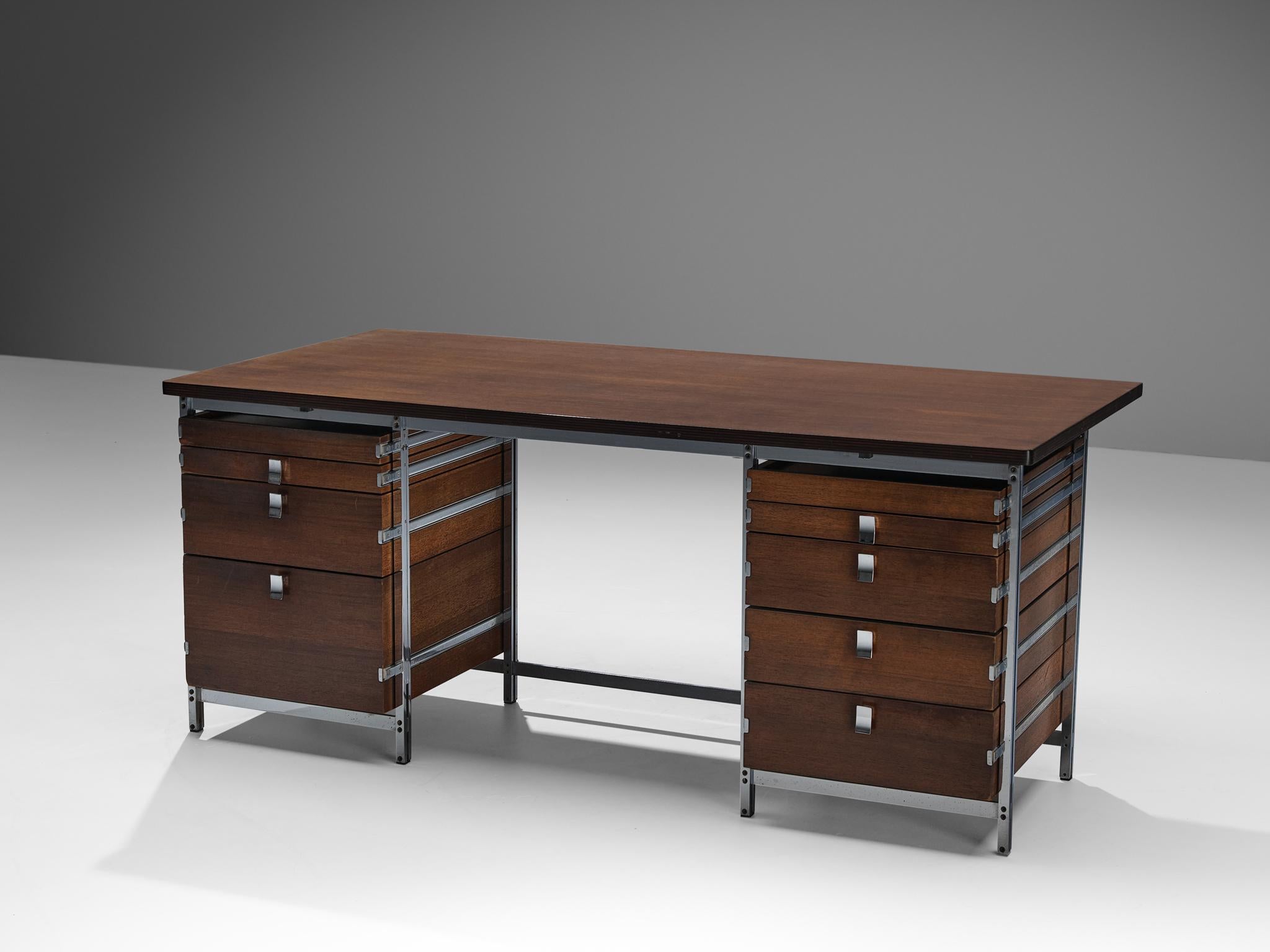 Belgian Jules Wabbes for Mobilier Universel Executive Desk in Mutenyé