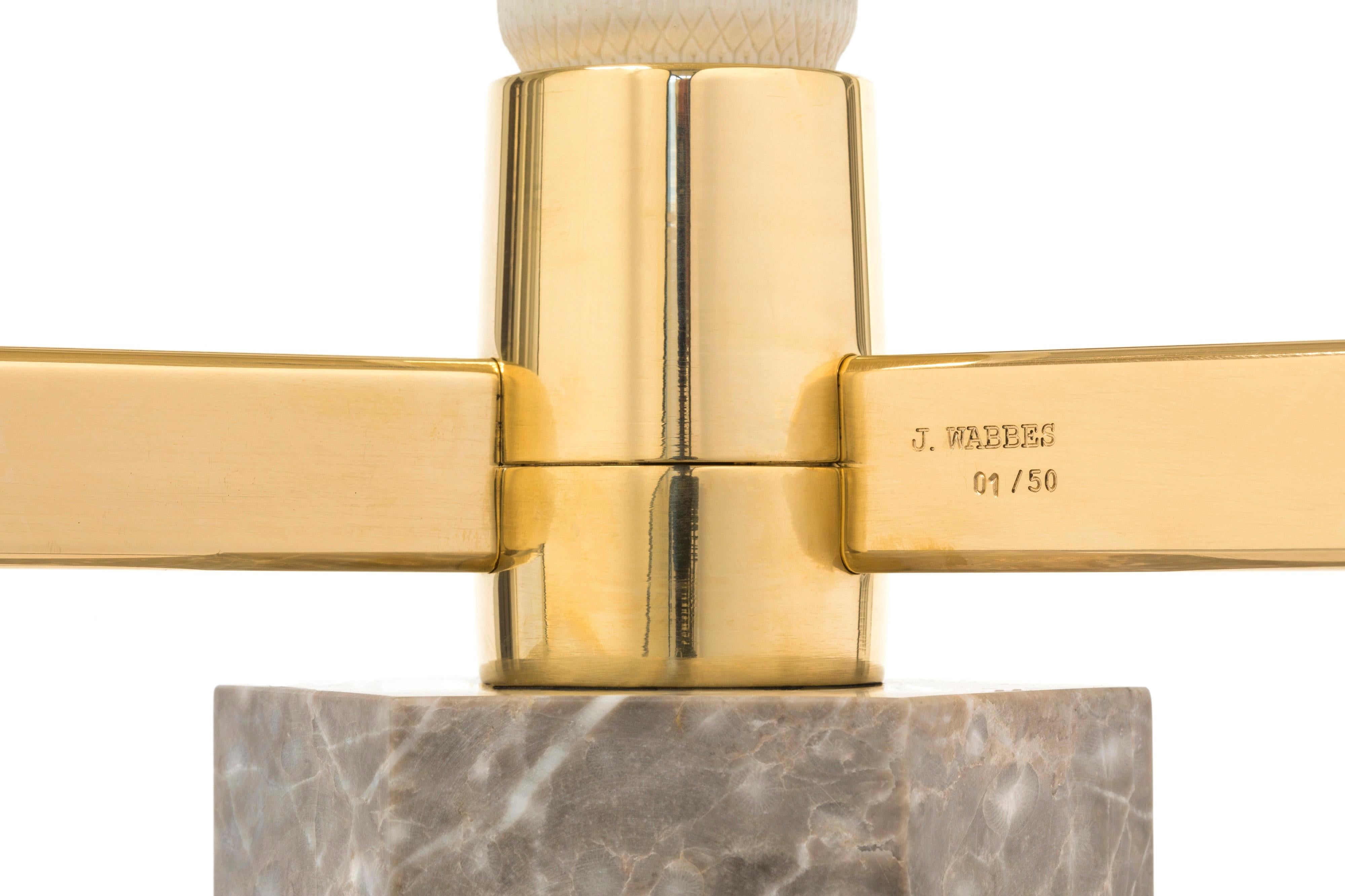 Jules Wabbes Hexagonal Table Lamp In Excellent Condition For Sale In New Canaan, CT