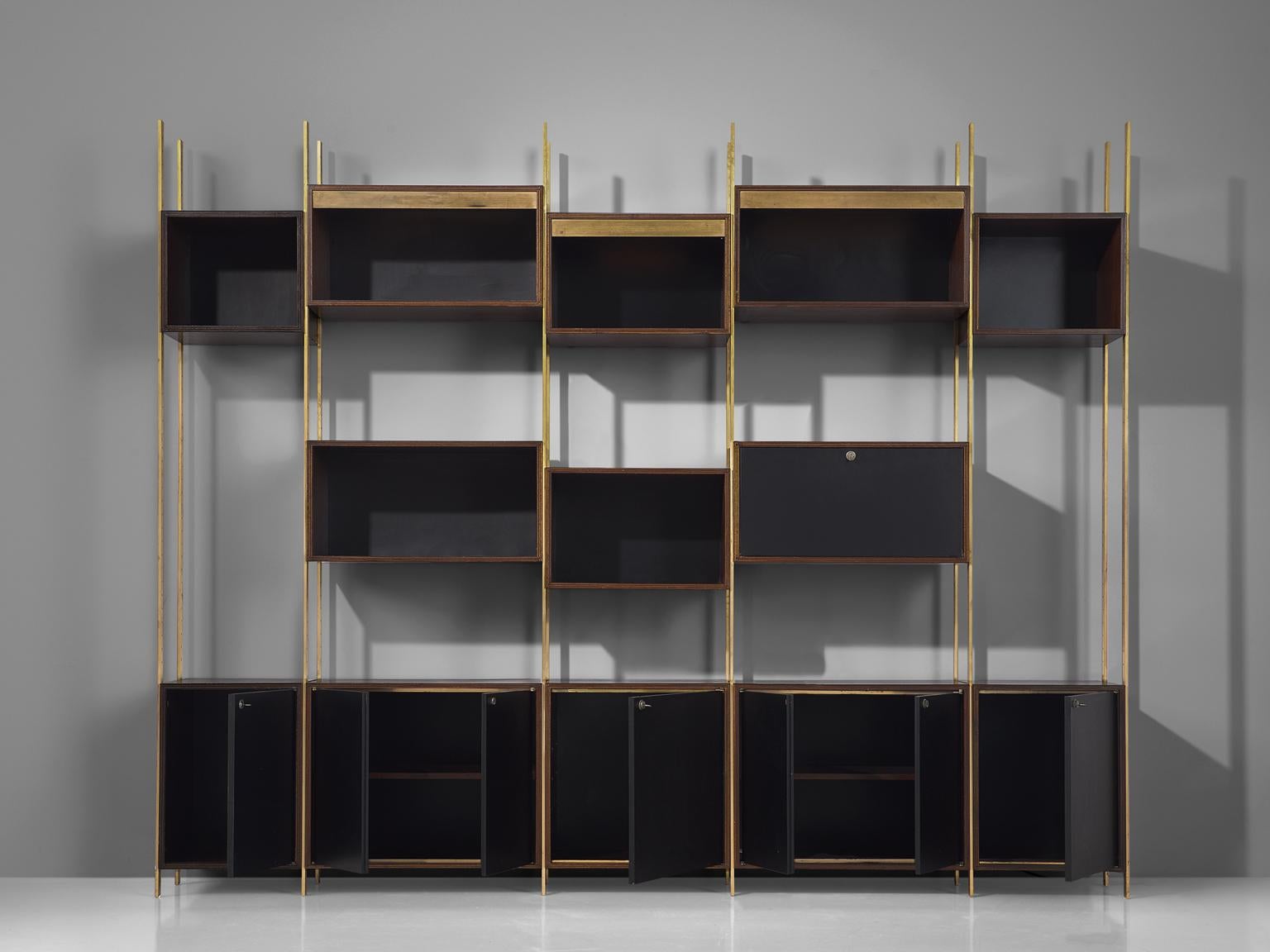 Jules Wabbes Illuminated Library in Rosewood and Brass 4