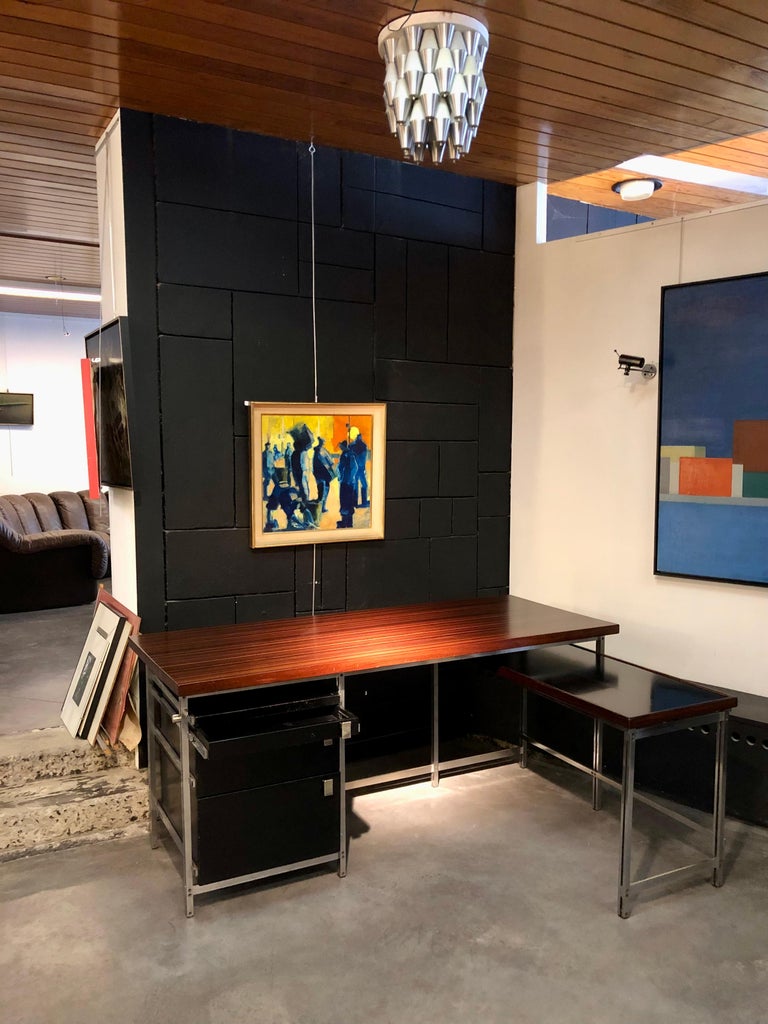 Jules Wabbes L Shaped End Grain Desk Wenge For Sale at 1stDibs