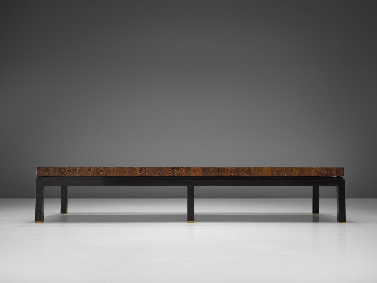 Mid-Century Modern Jules Wabbes Large and Custom Made Coffee Table in Wengé