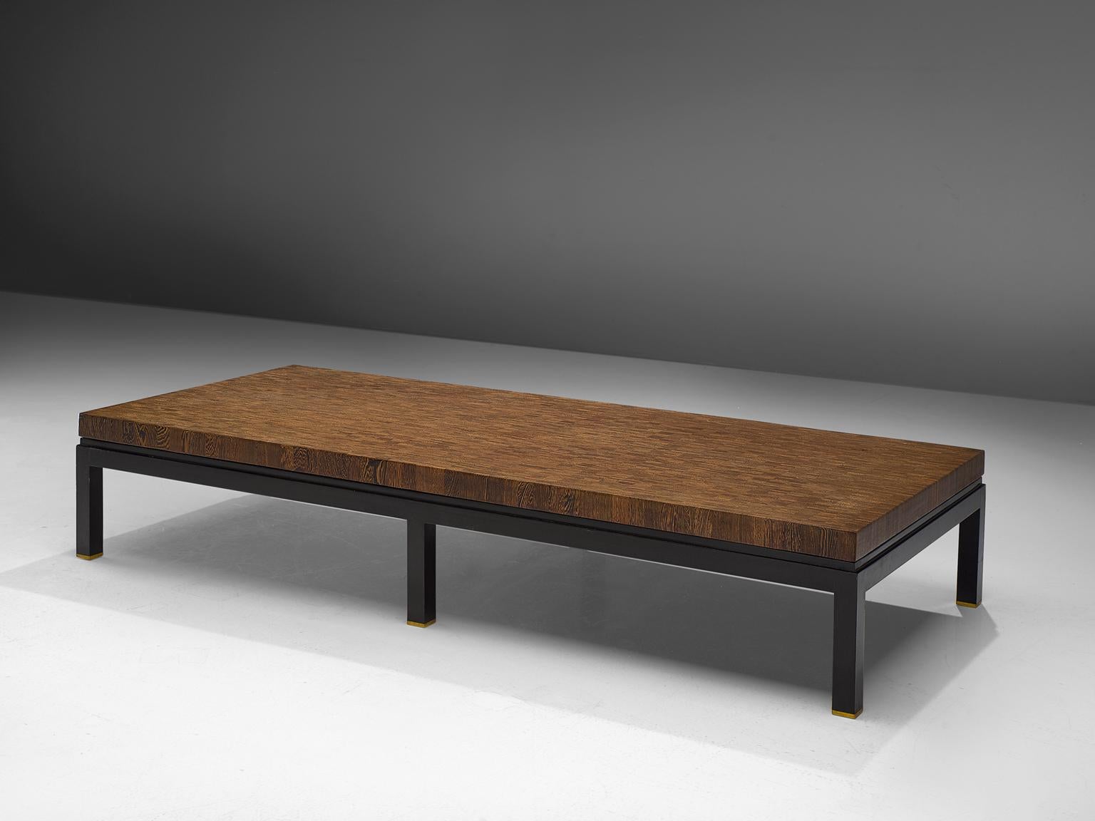 Belgian Jules Wabbes Large and Custom Made Coffee Table in Wengé
