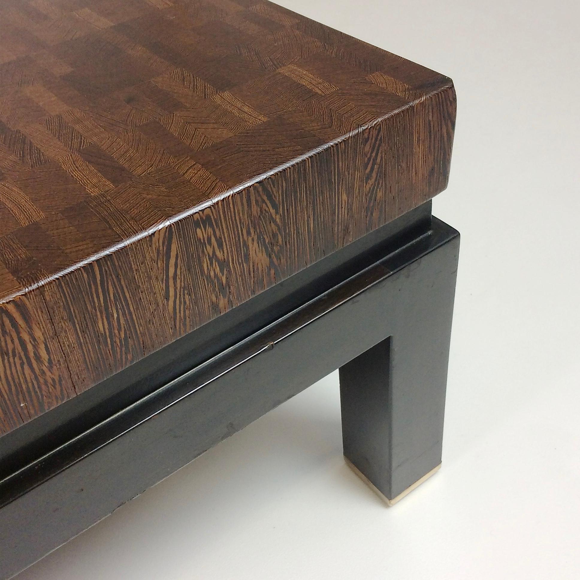Jules Wabbes Large Coffee Table End-Grain Wenge, circa 1970, Belgium 2