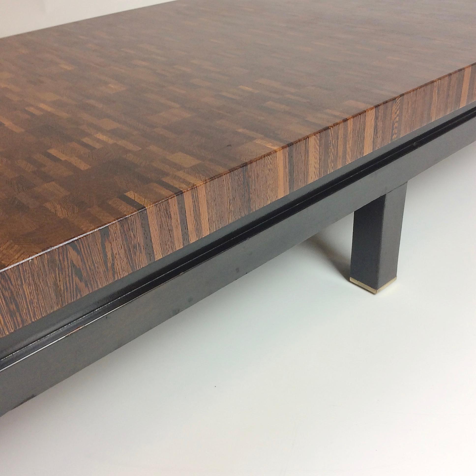 Jules Wabbes Large Coffee Table End-Grain Wenge, circa 1970, Belgium 3