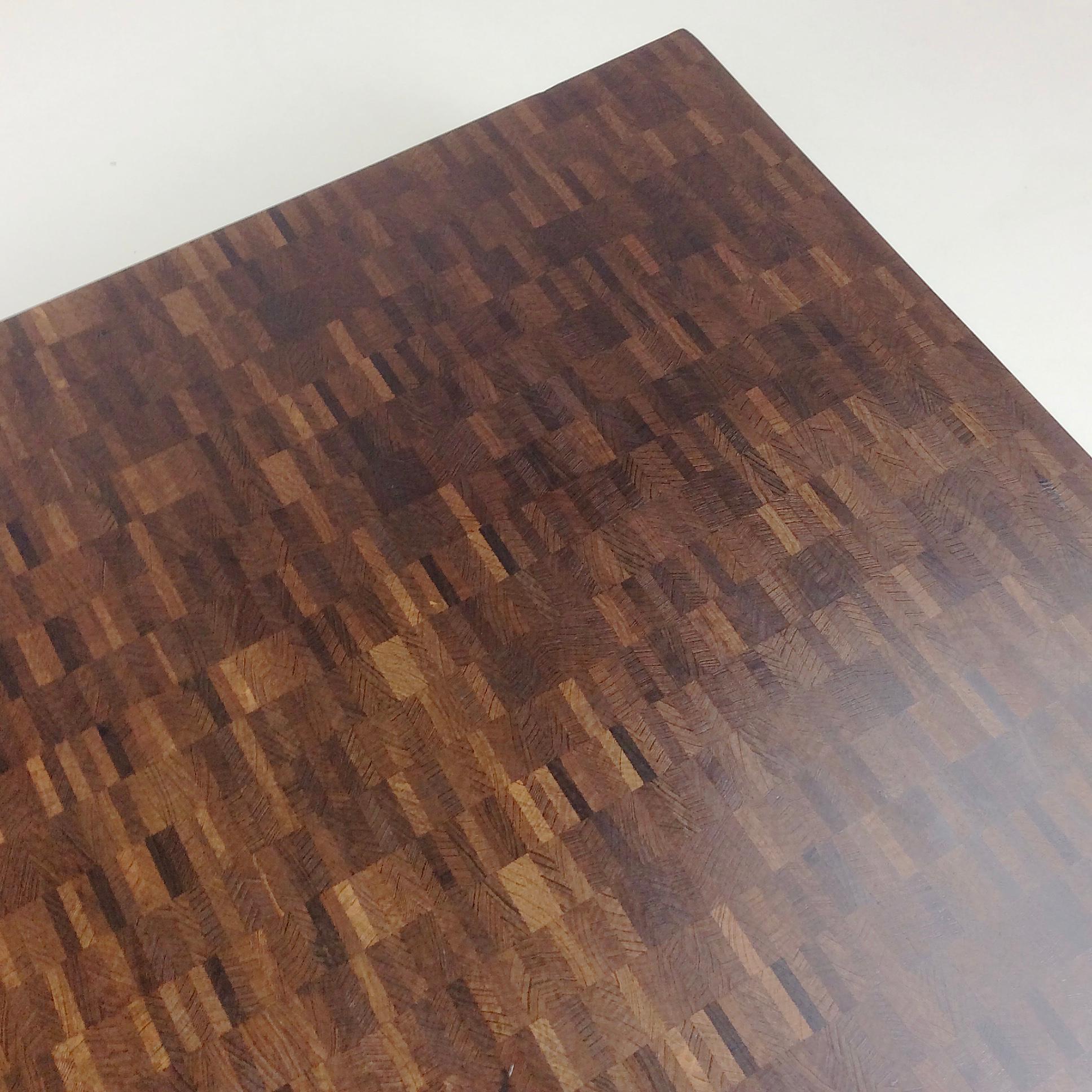 Jules Wabbes Large Coffee Table End-Grain Wenge, circa 1970, Belgium 4