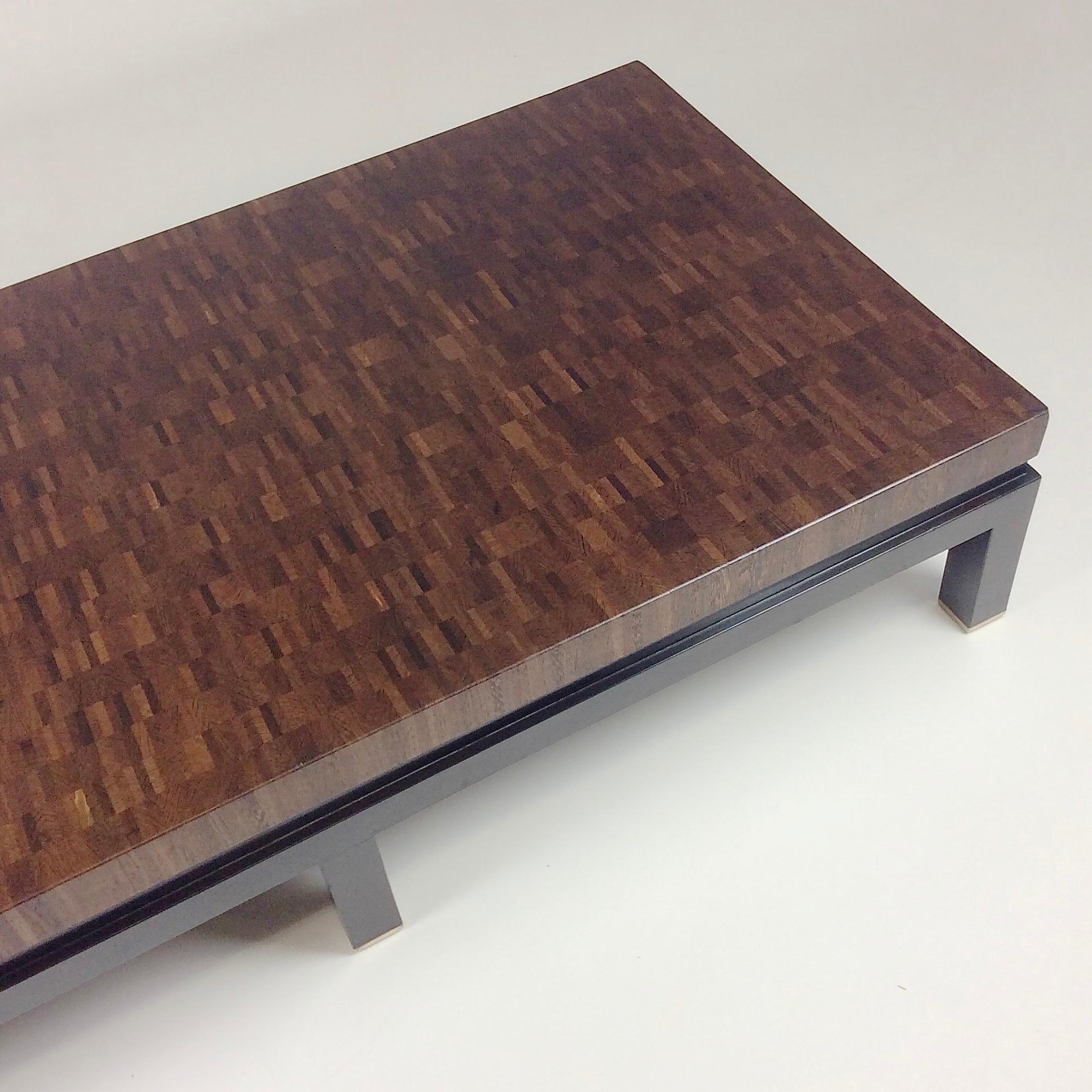 Jules Wabbes Large Coffee Table End-Grain Wenge, circa 1970, Belgium 6