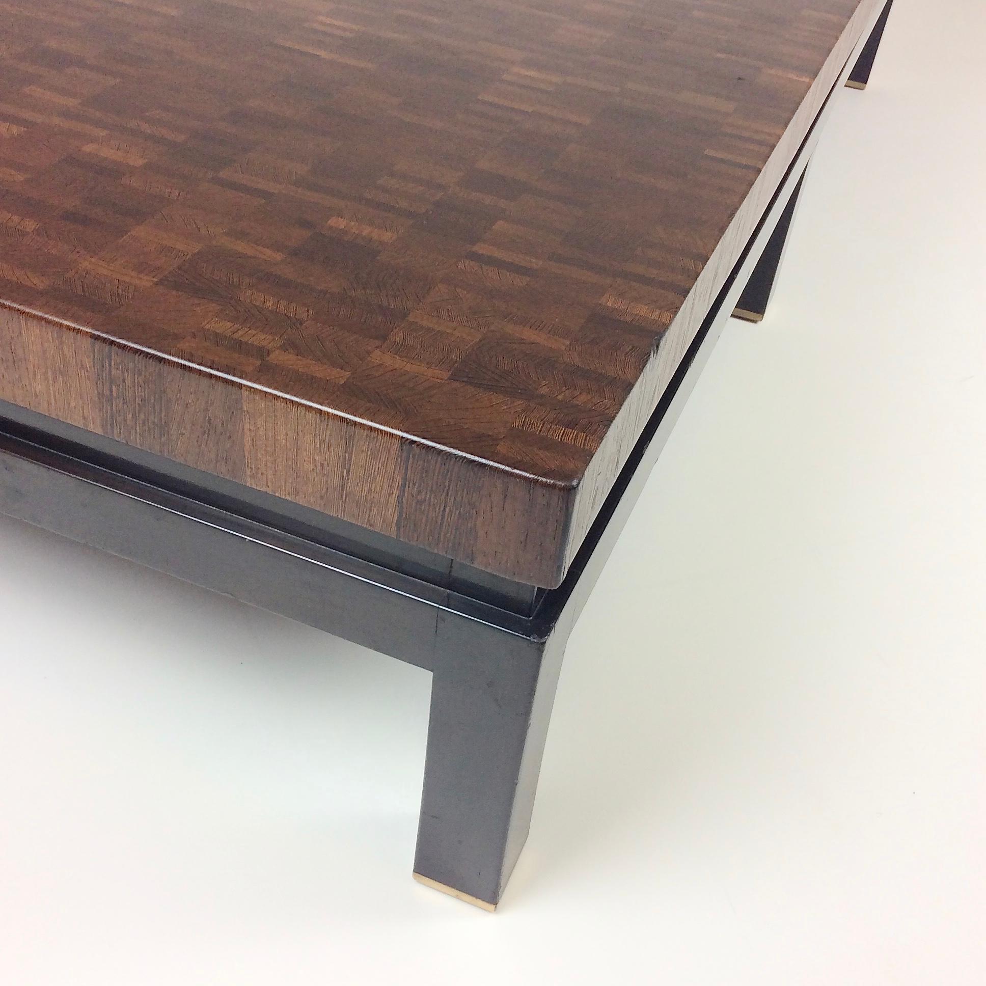 Jules Wabbes Large Coffee Table End-Grain Wenge, circa 1970, Belgium 7