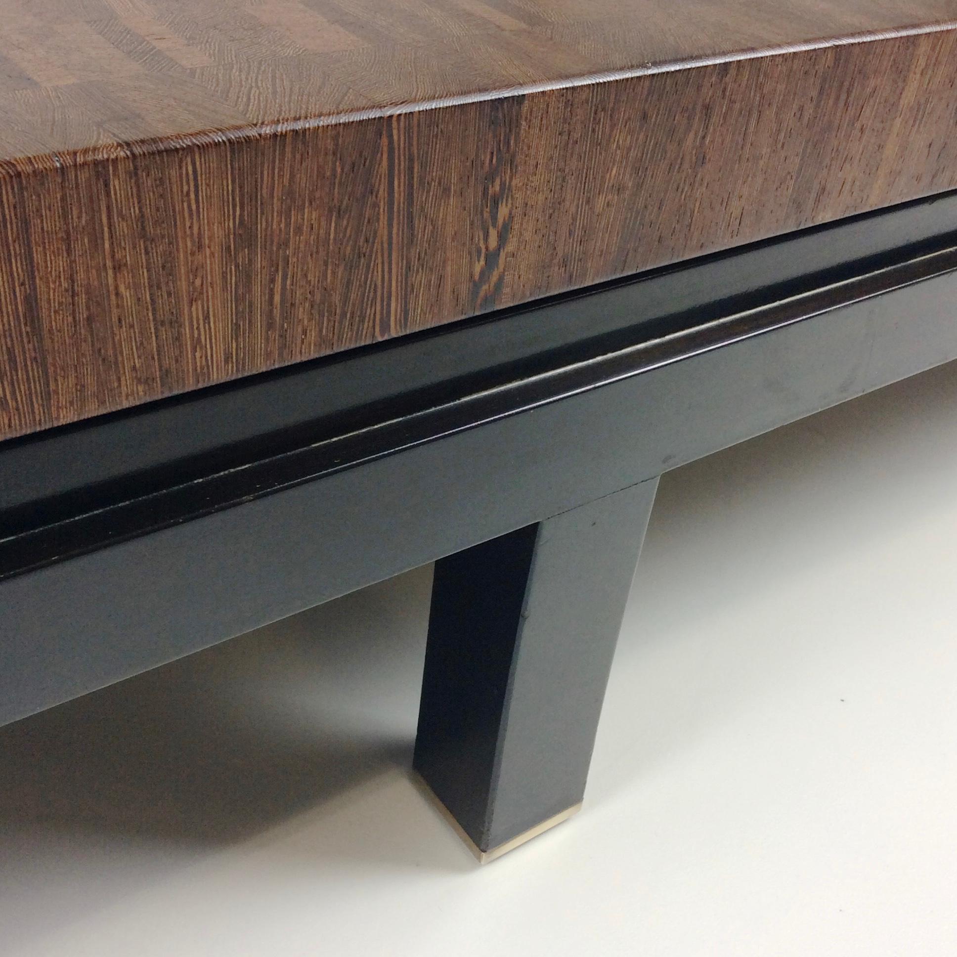 Jules Wabbes Large Coffee Table End-Grain Wenge, circa 1970, Belgium 8