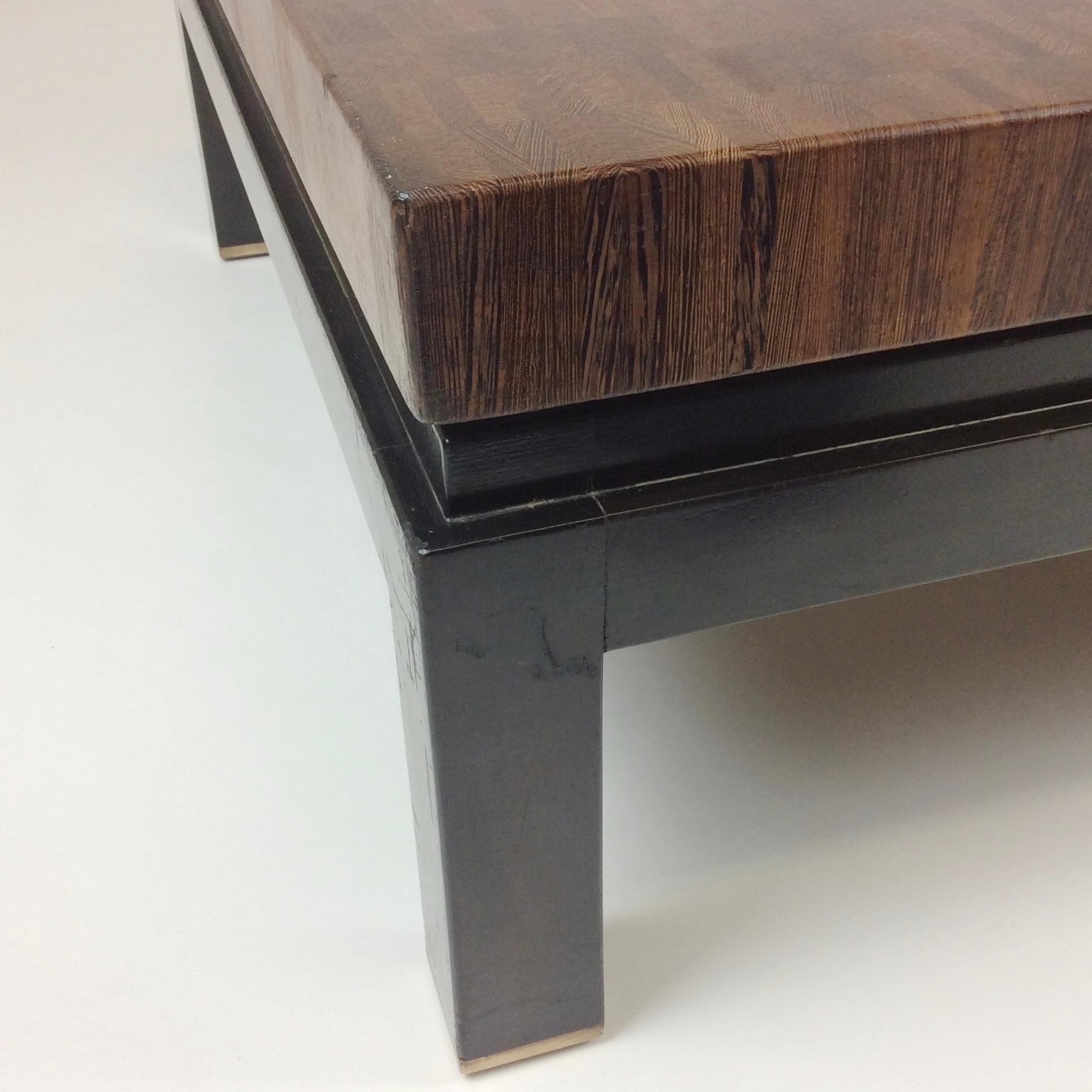 Jules Wabbes Large Coffee Table End-Grain Wenge, circa 1970, Belgium In Good Condition In Brussels, BE