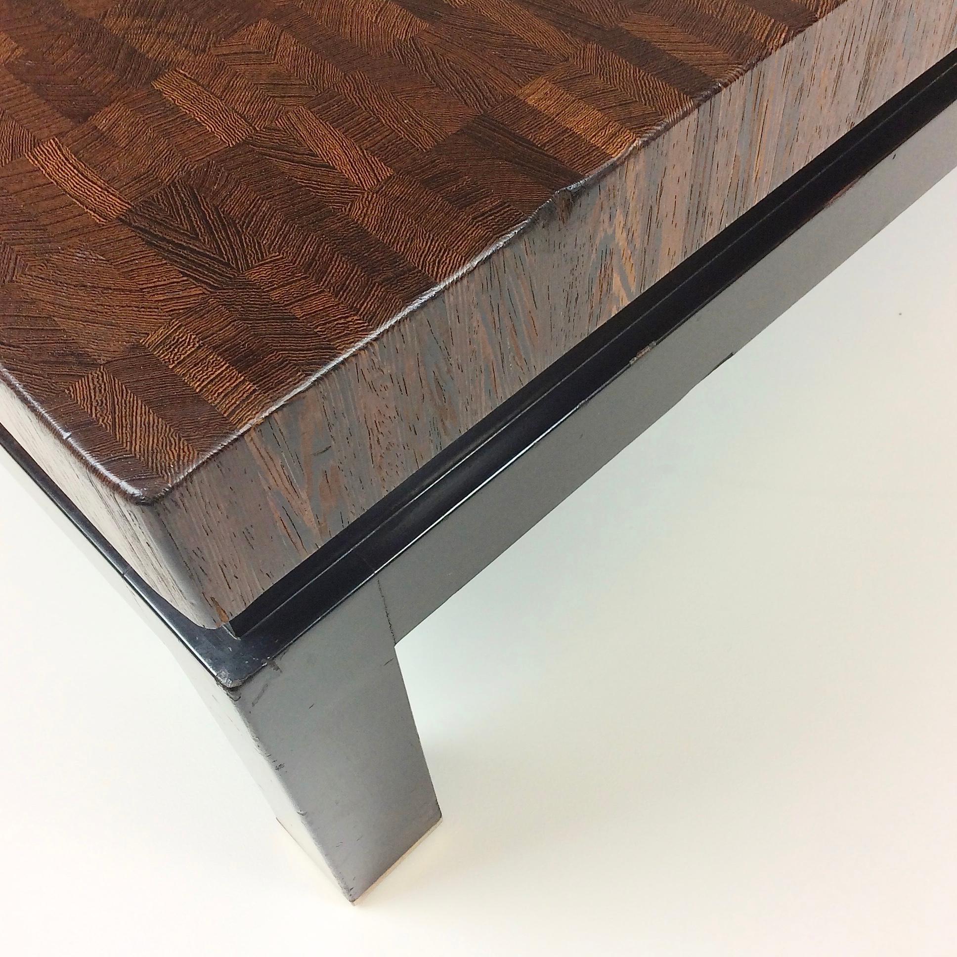 Late 20th Century Jules Wabbes Large Coffee Table End-Grain Wenge, circa 1970, Belgium