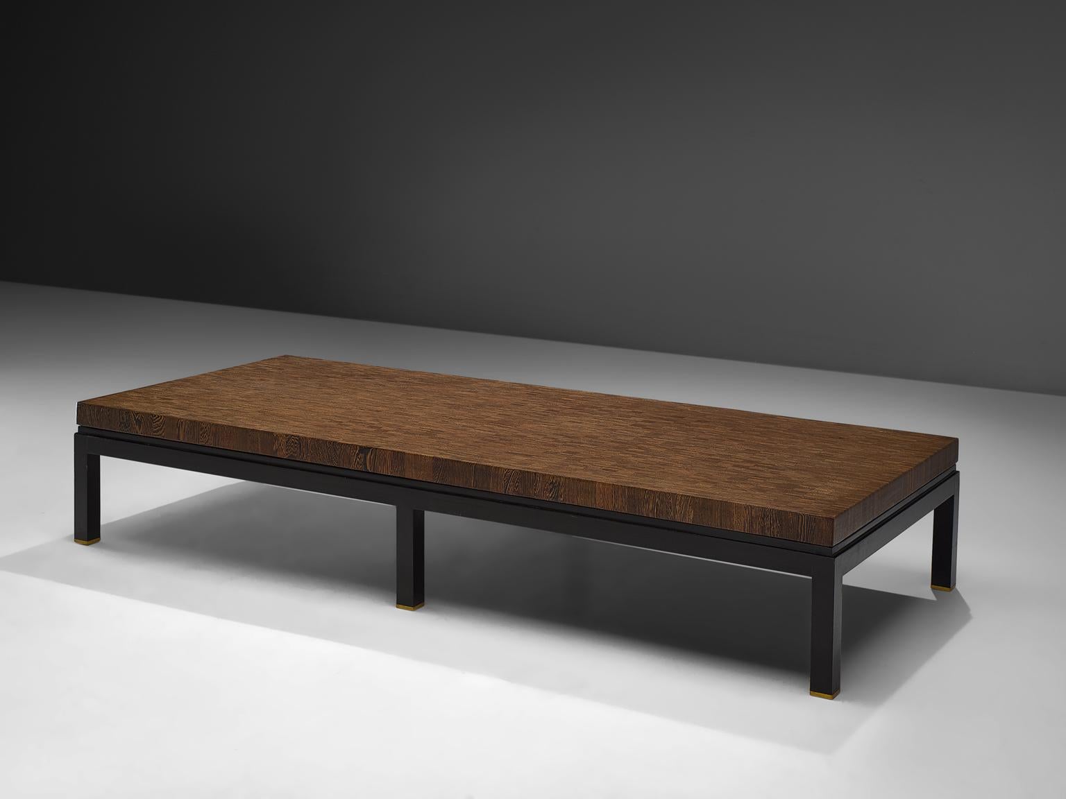 Belgian Jules Wabbes Large Coffee Table in Wengé