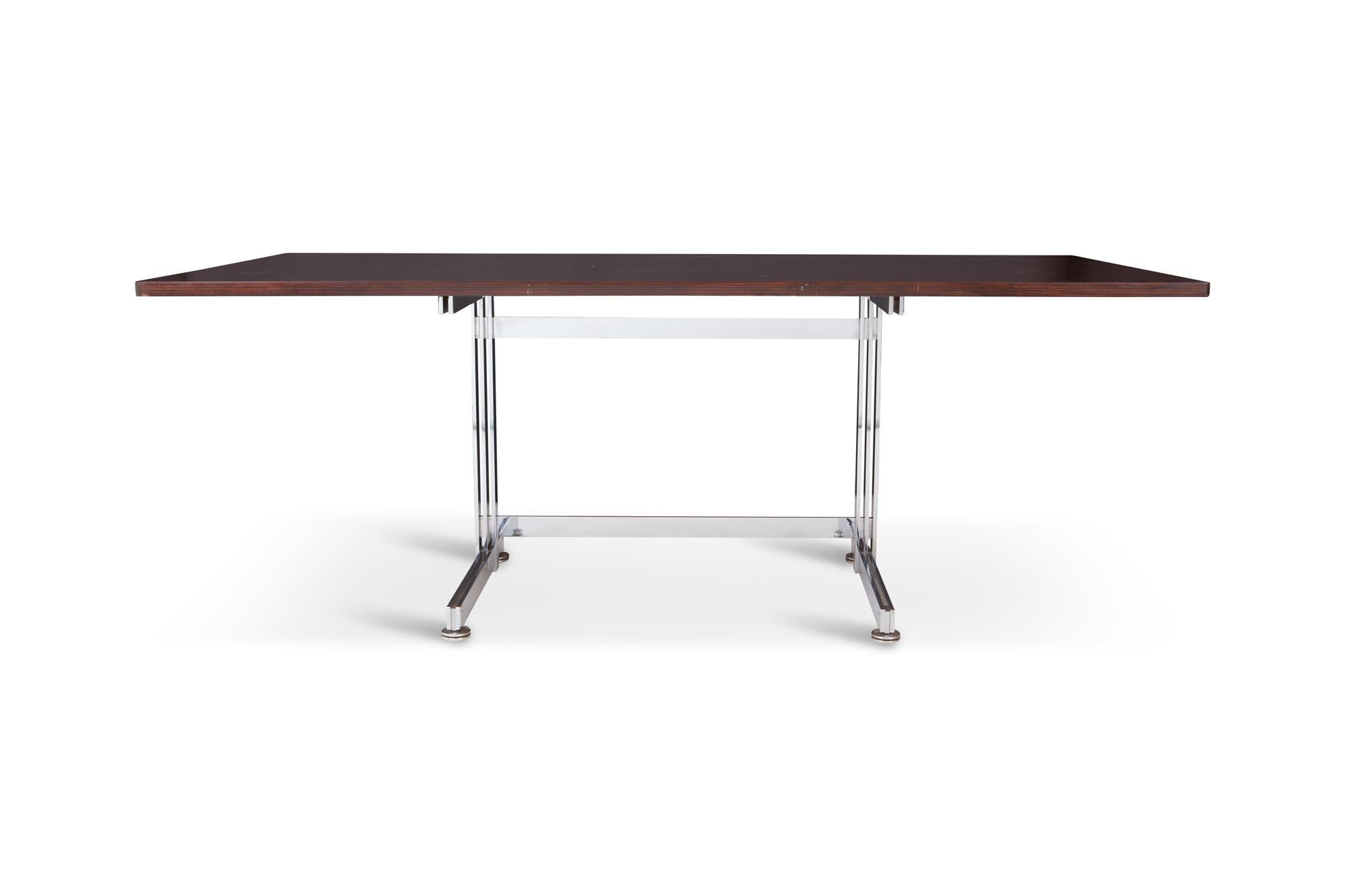 Mid-Century Modern Jules Wabbes Mahogany Desk Table for Mobilier Universel