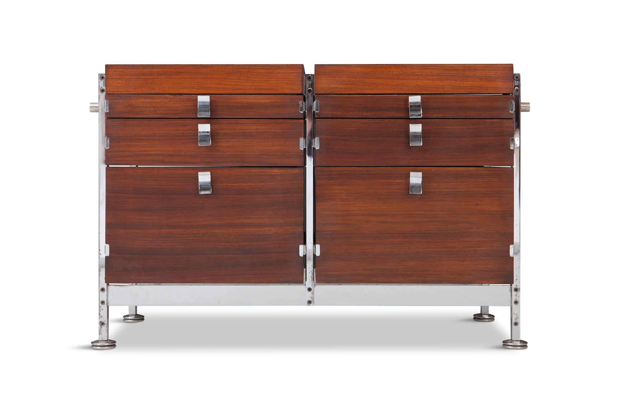 Jules Wabbes Mahogany Double Chest of Drawers for Mobilier Universel 1