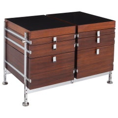 Jules Wabbes Mahogany Double Chest of Drawers for Mobilier Universel