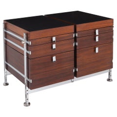 Jules Wabbes Mahogany Double Chest of Drawers for Mobilier Universel