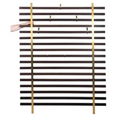 Jules Wabbes: slatted coat rack in Wengé and brass