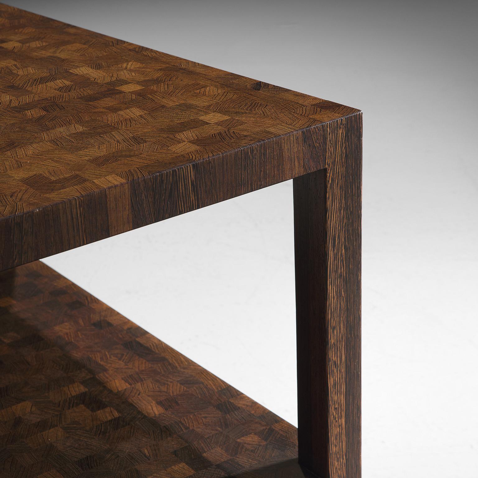 Belgian Jules Wabbes Squared Side Table in Solid Wengé