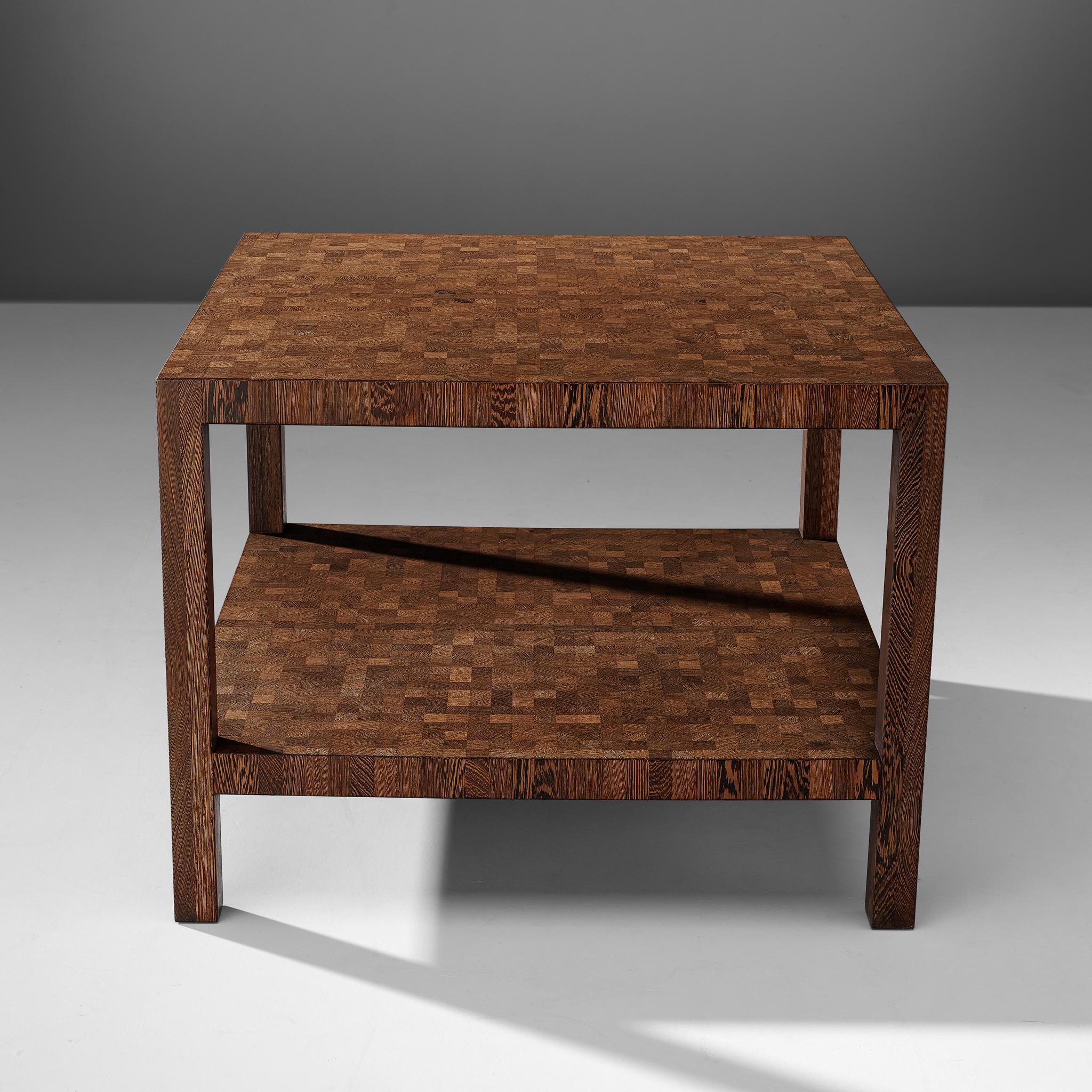 Belgian Jules Wabbes Squared Side Table in Solid Wengé  For Sale