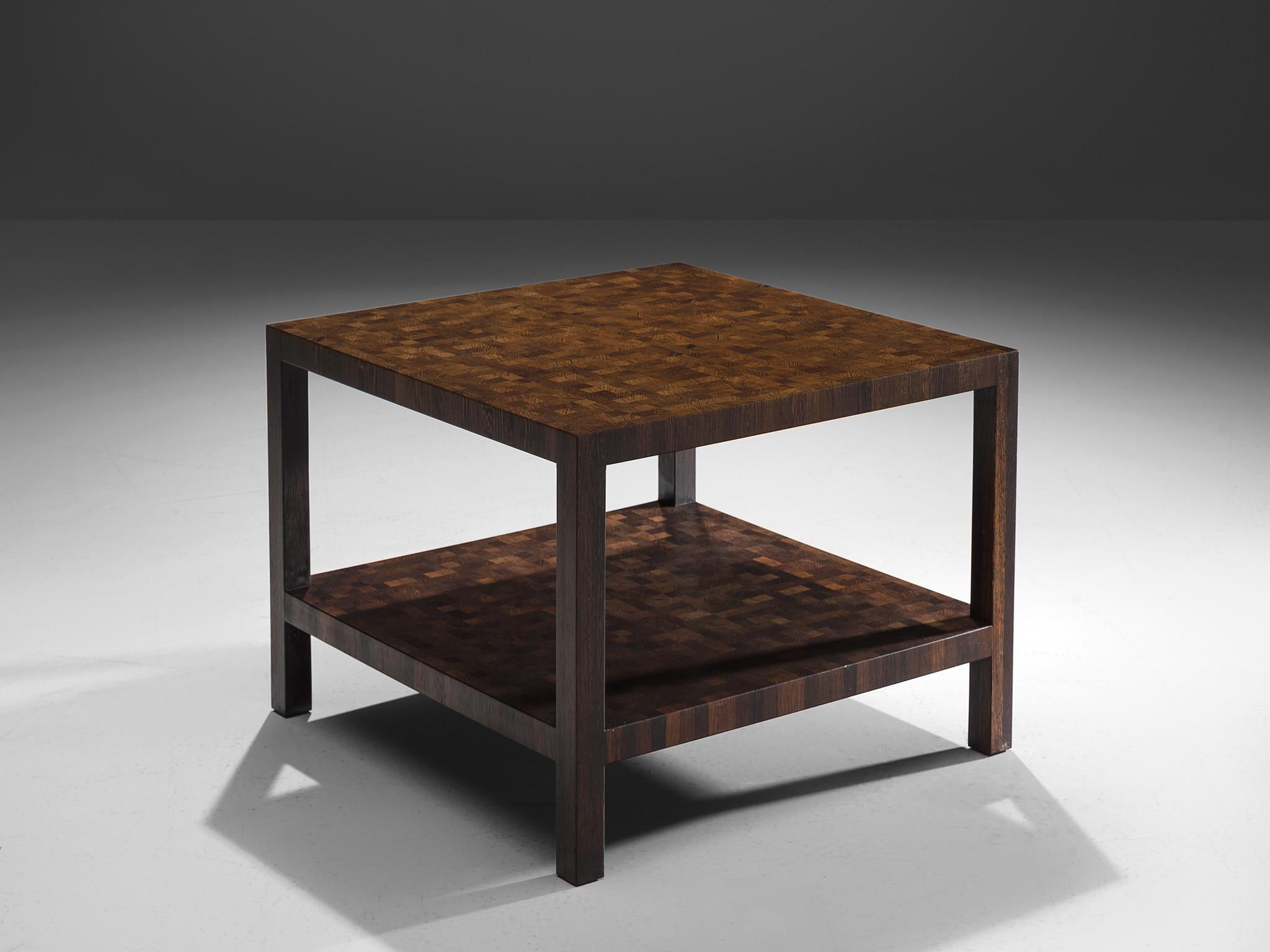 Mid-20th Century Jules Wabbes Squared Side Table in Solid Wengé