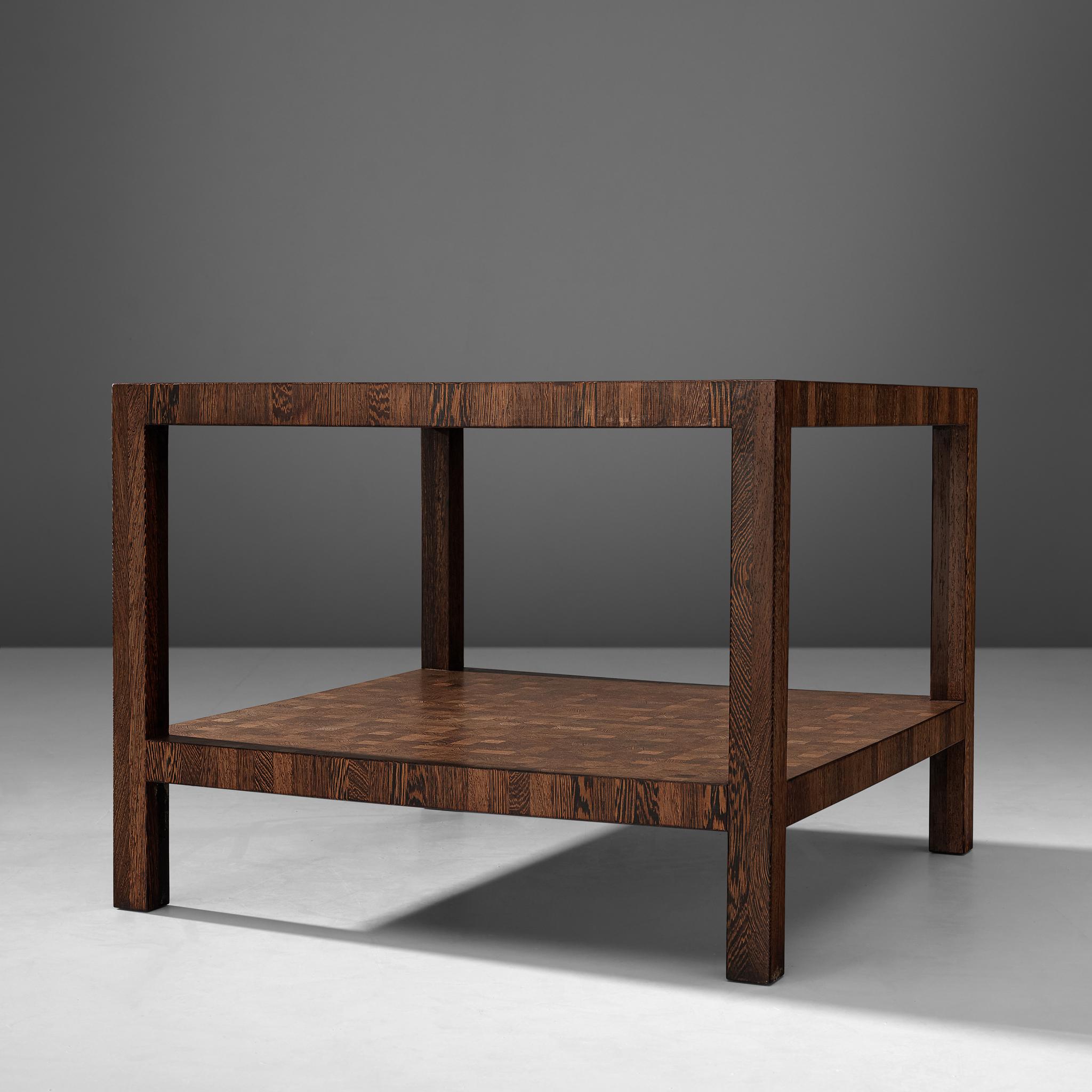 Mid-20th Century Jules Wabbes Squared Side Table in Solid Wengé  For Sale
