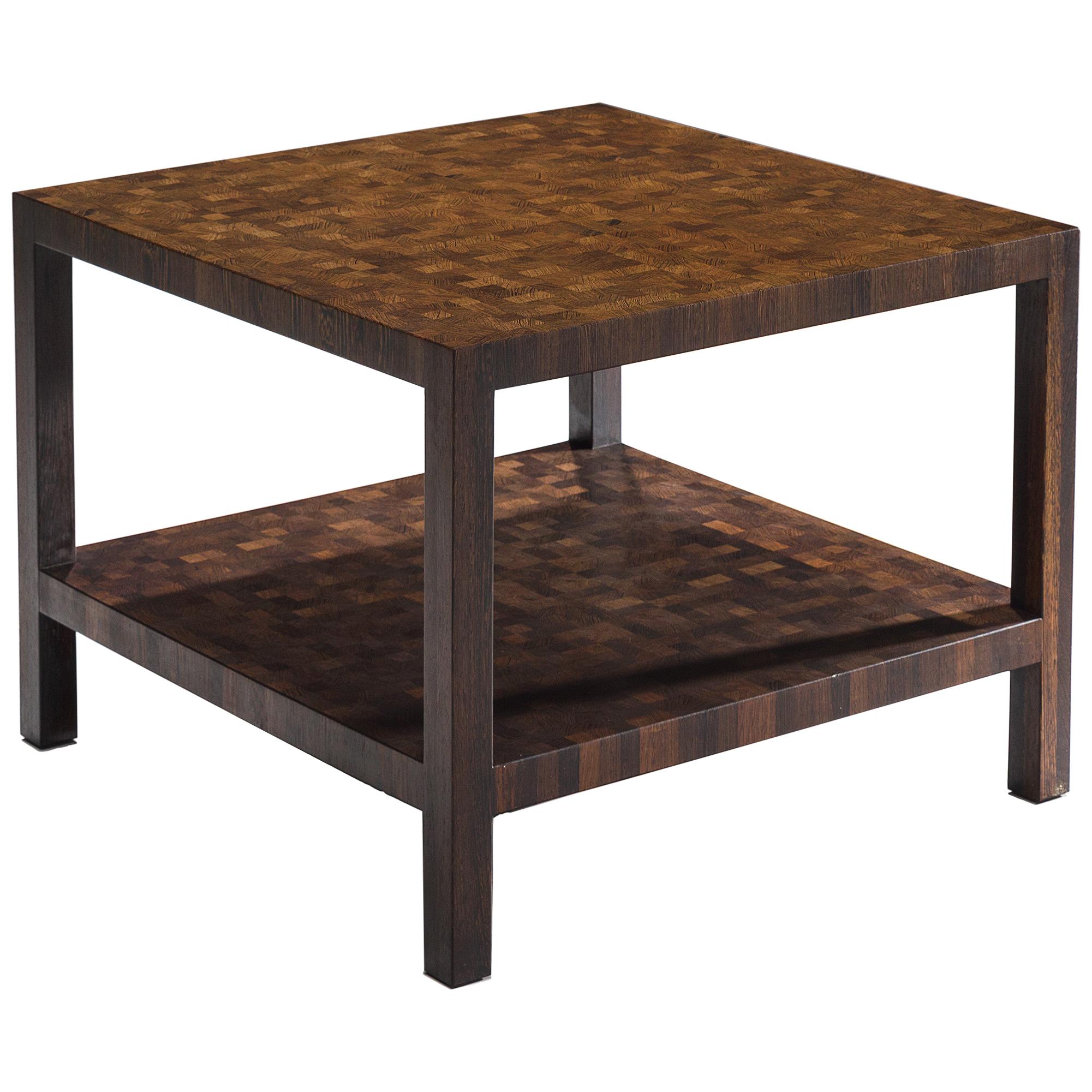 Jules Wabbes Squared Side Table in Solid Wengé
