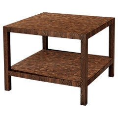 Vintage Jules Wabbes Squared Side Table in Solid Wengé