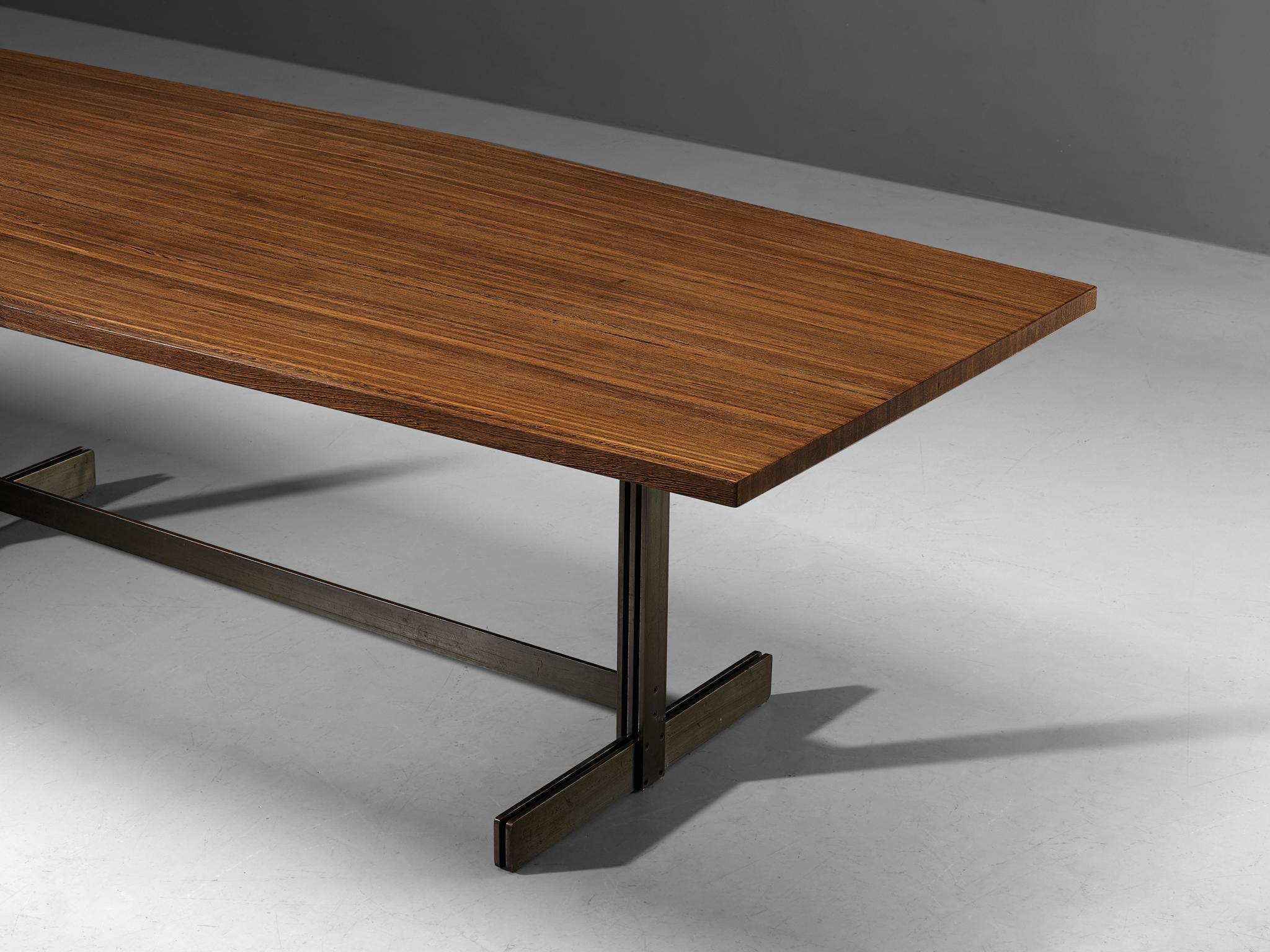 Mid-Century Modern Jules Wabbes 'Tonneau' Dining Table in Solid Wenge  For Sale