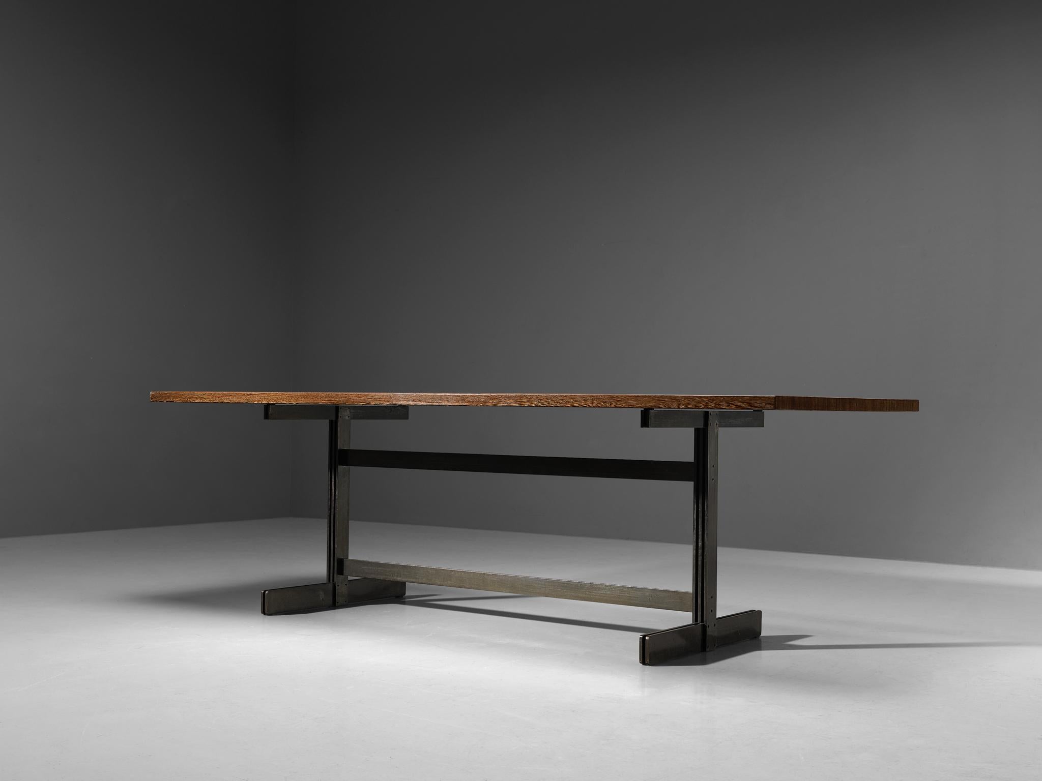 Mid-20th Century Jules Wabbes 'Tonneau' Dining Table in Solid Wenge  For Sale