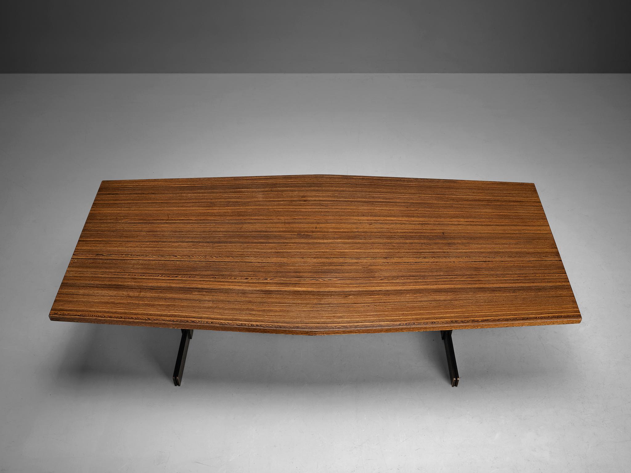 Jules Wabbes 'Tonneau' Dining Table in Solid Wenge  For Sale 1