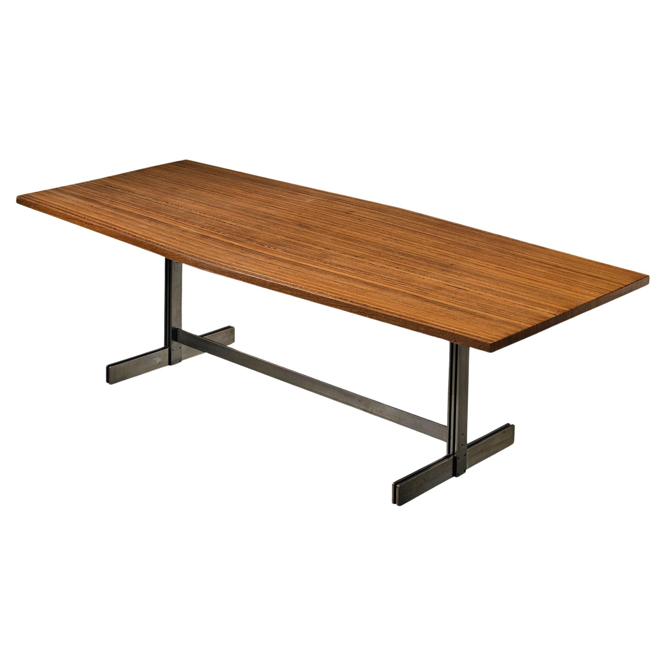 Jules Wabbes 'Tonneau' Dining Table in Solid Wenge  For Sale