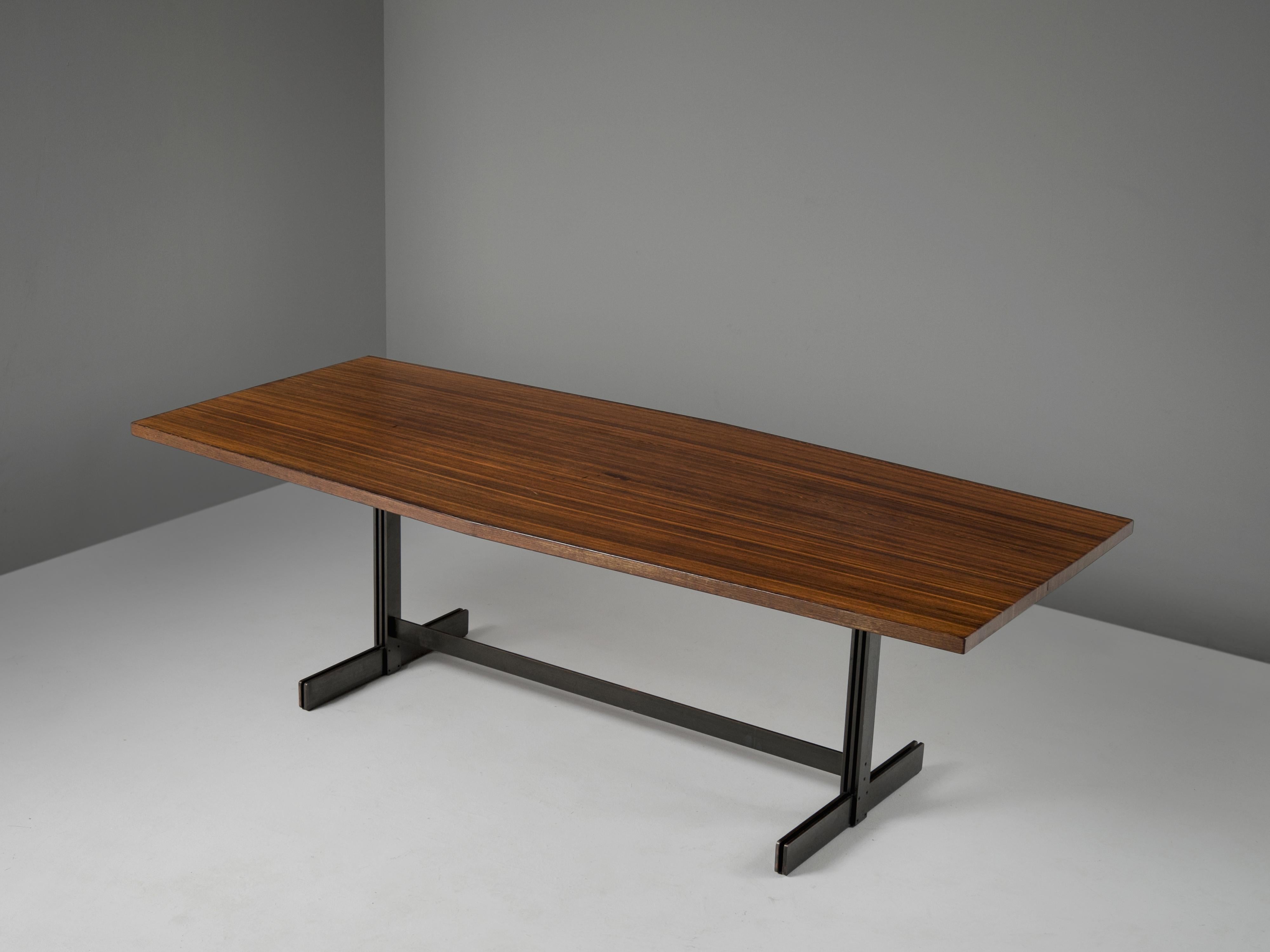 Mid-Century Modern Jules Wabbes 'Tonneau' Table in Solid Wenge