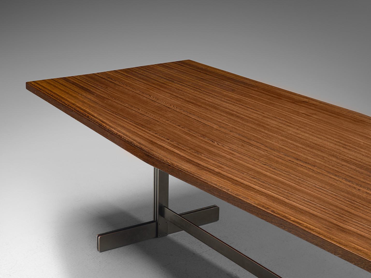 Mid-20th Century Jules Wabbes 'Tonneau' Table in Solid Wenge
