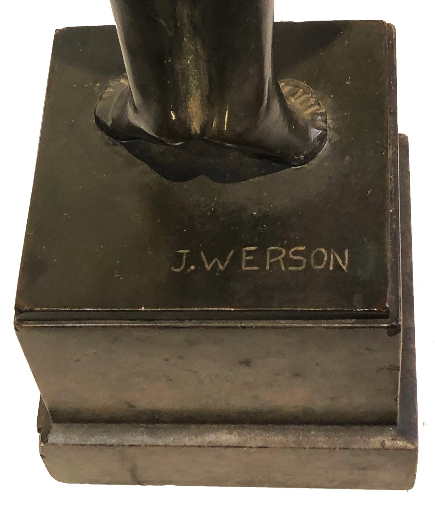 Jules Werson, danseuse féminine nue en bronze Art Déco, vers 1920  en vente 6